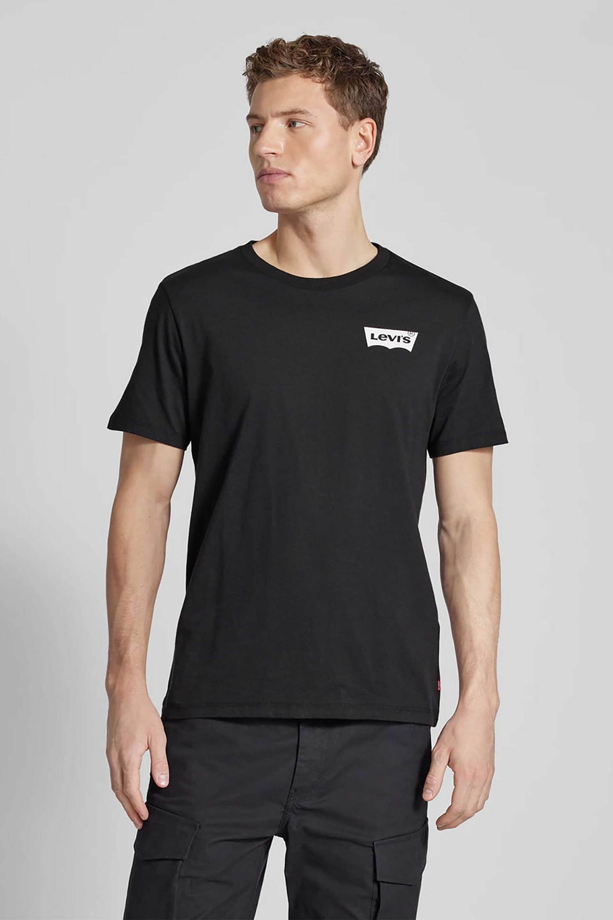 LEVI'S Levi's® ανδρικό T-shirt μονόχρωμο με λογότυπο Relaxed Fit - 224911692 Μαύρο
