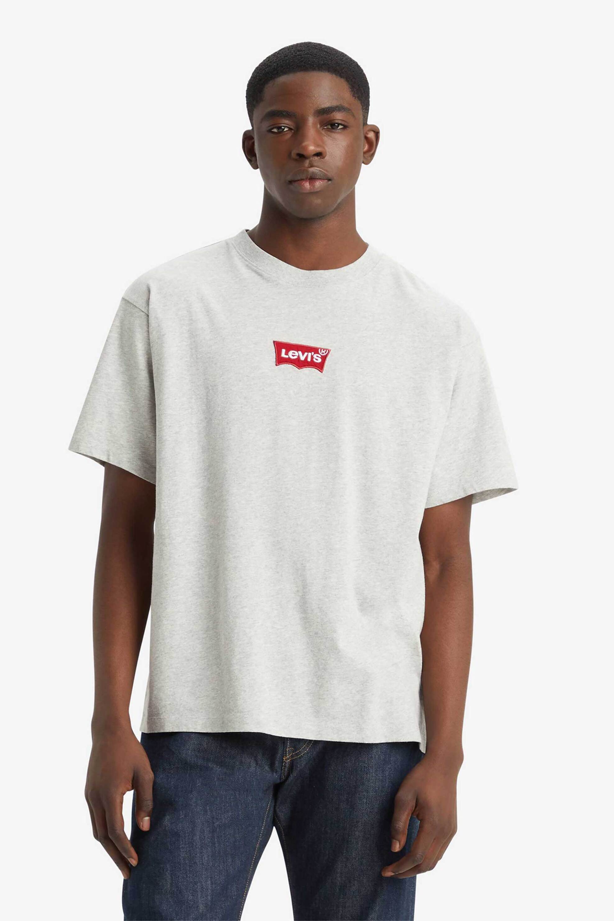 Levi's® ανδρικό T-shirt μονόχρωμο με λογότυπο Relaxed Fit - 0008C0006 Γκρι