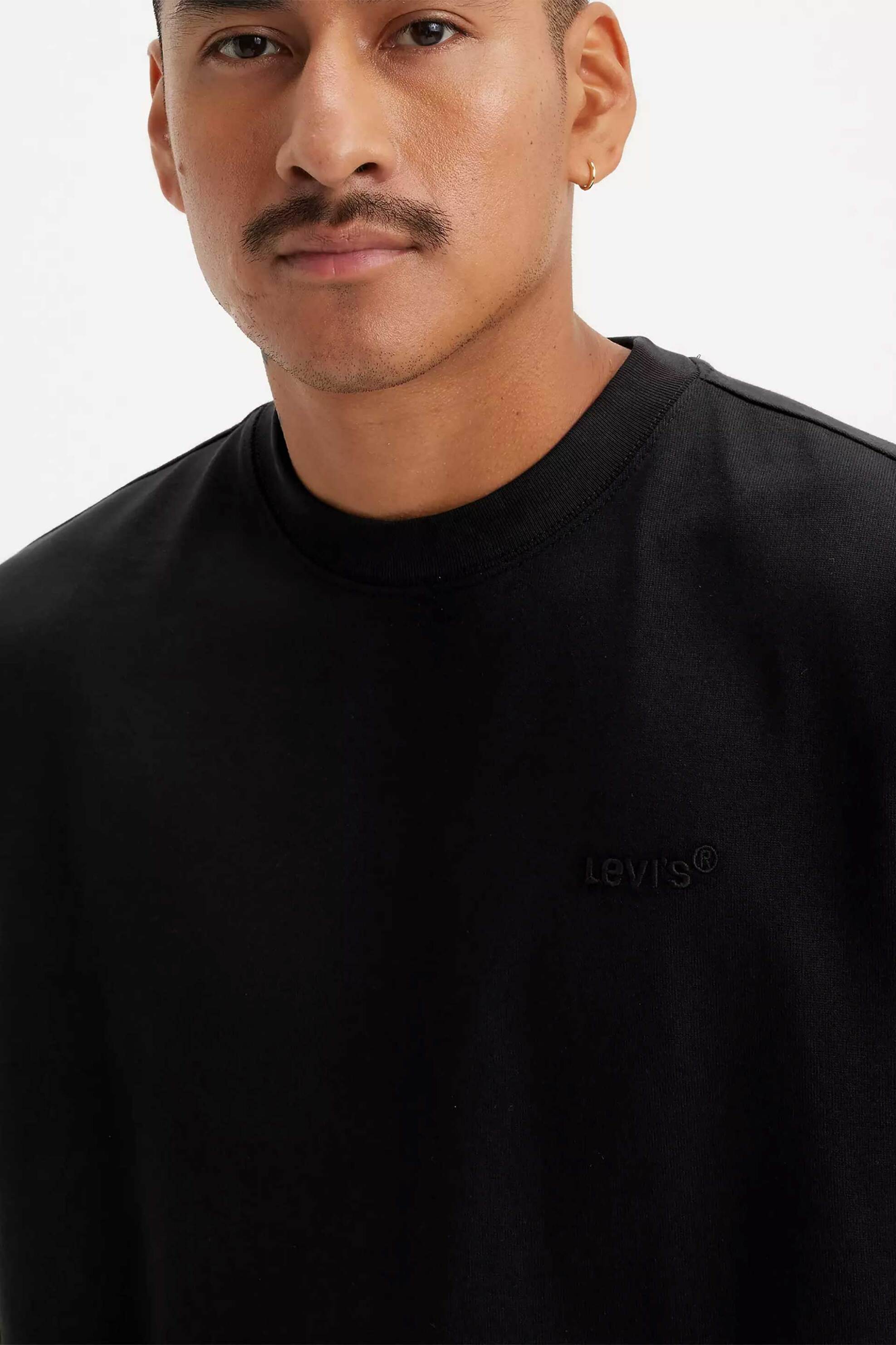 Levi's® ανδρικό T-shirt μονόχρωμο με ανάγλυφο λογότυπο Relaxed Fit - A06370001 Μαύρο φωτογραφία