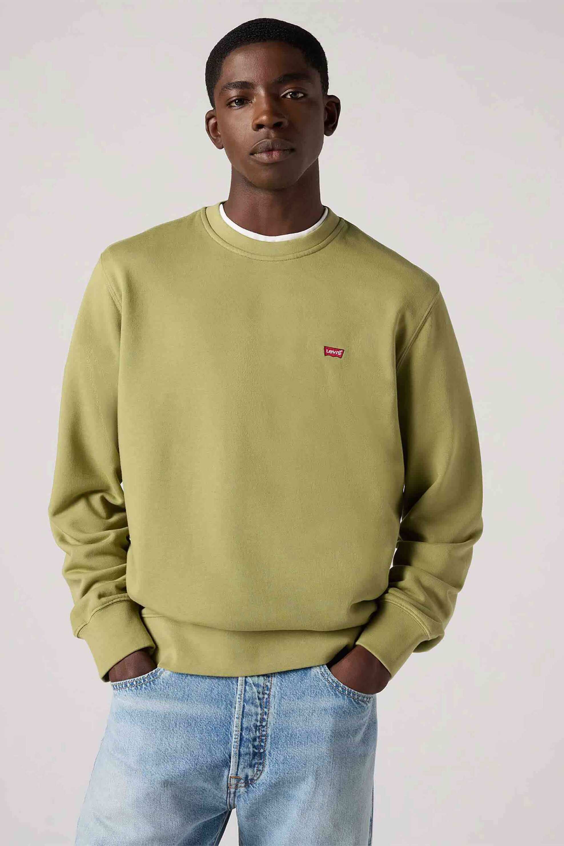LEVI'S Levi's® ανδρική μπλούζα φούτερ μονόχρωμη με λογότυπο Standard Fit - 359090063 Λαδί
