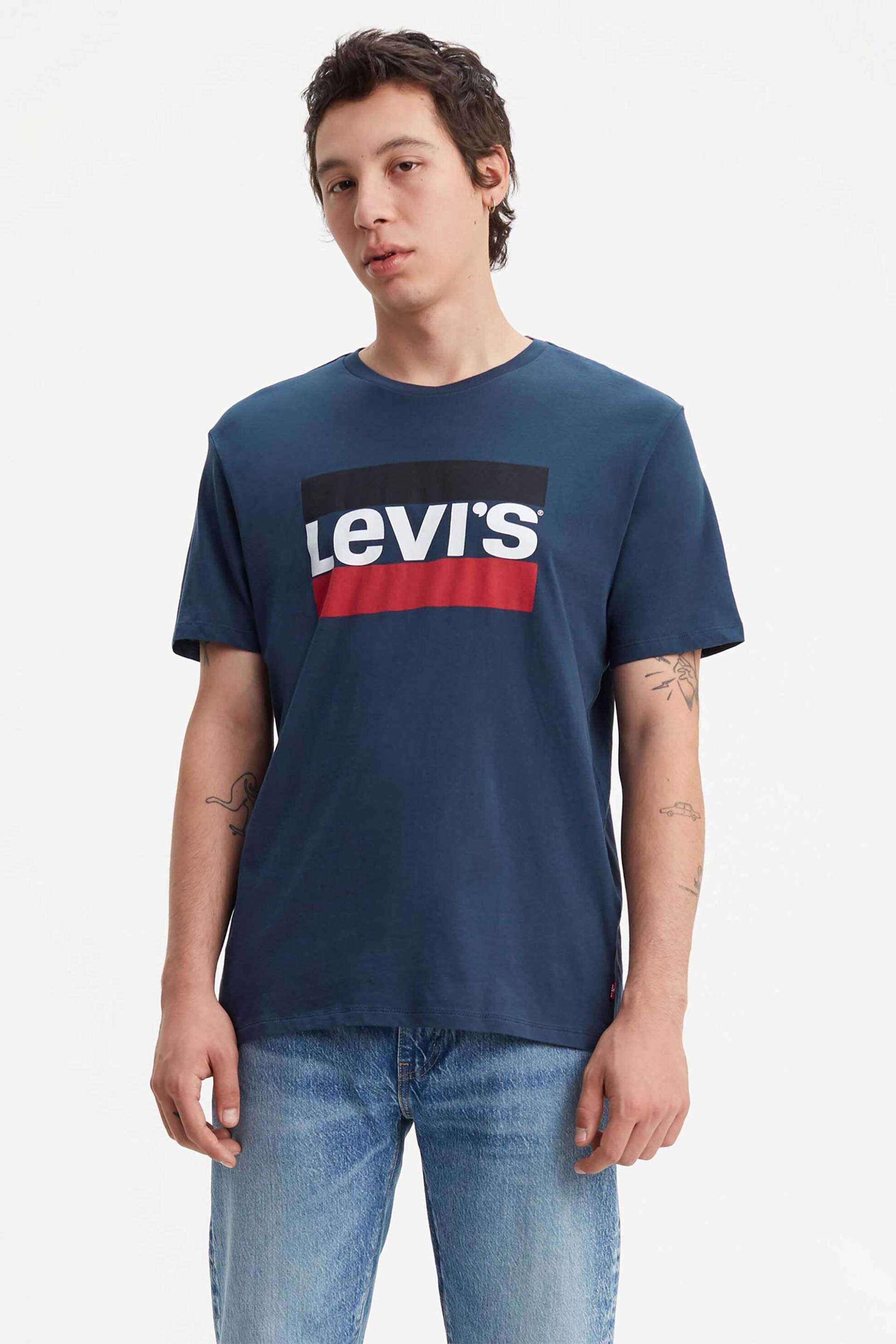 LEVI'S Levi's® ανδρικό T-shirt μονόχρωμο με graphic print Standard Fit - 396360003 Μπλε Σκούρο