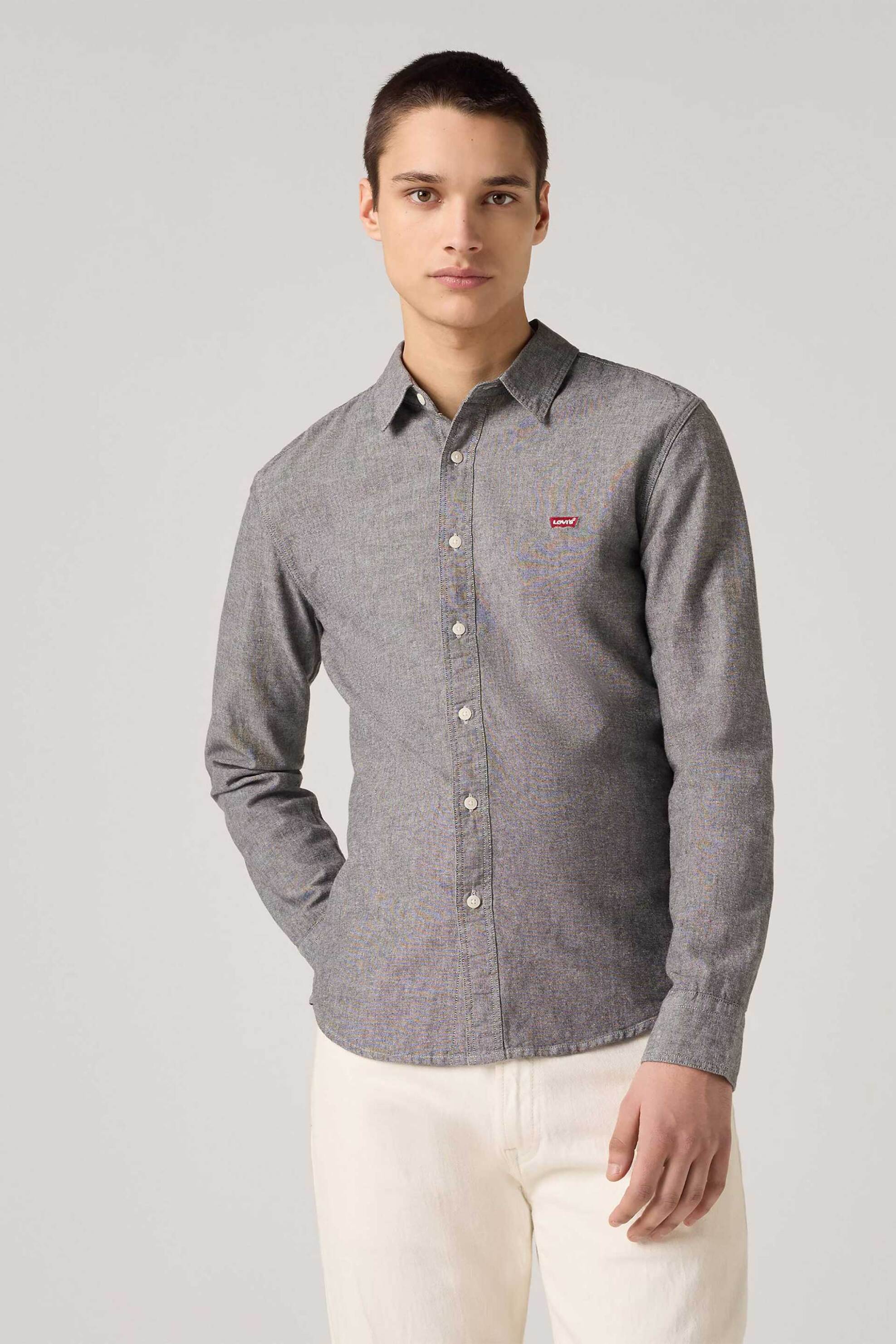 LEVI'S Levi's® ανδρικό πουκάμισο με μικροσχέδιο και λογότυπο Slim Fit - 866250018 Γκρι
