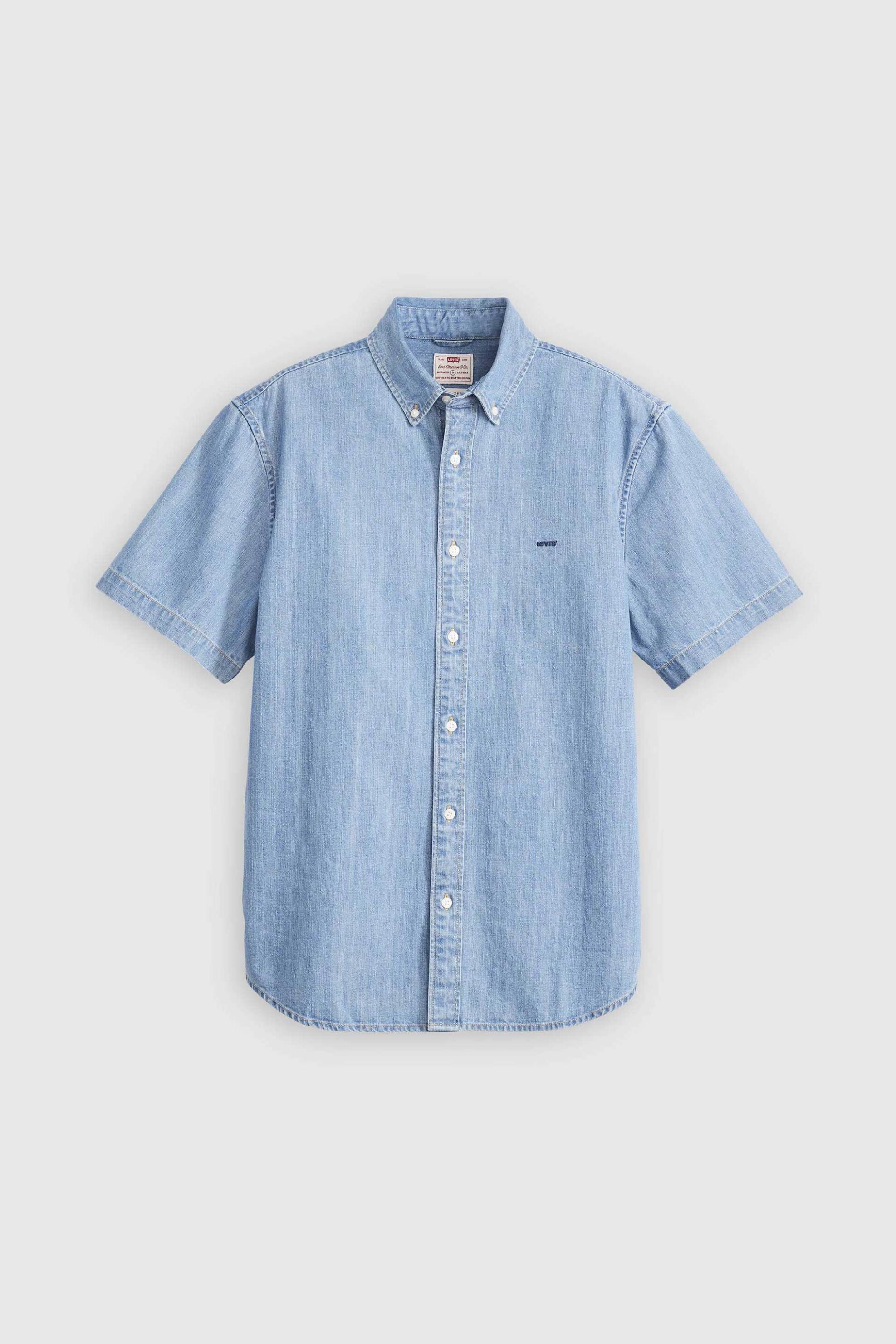 Levi&Apos S Ανδρικό Denim Πουκάμισο Button Down Κοντομάνικο με Κεντημένο Λογότυπο Relaxed Fit Authentic - A91610007 Blue Ανοιχτό
