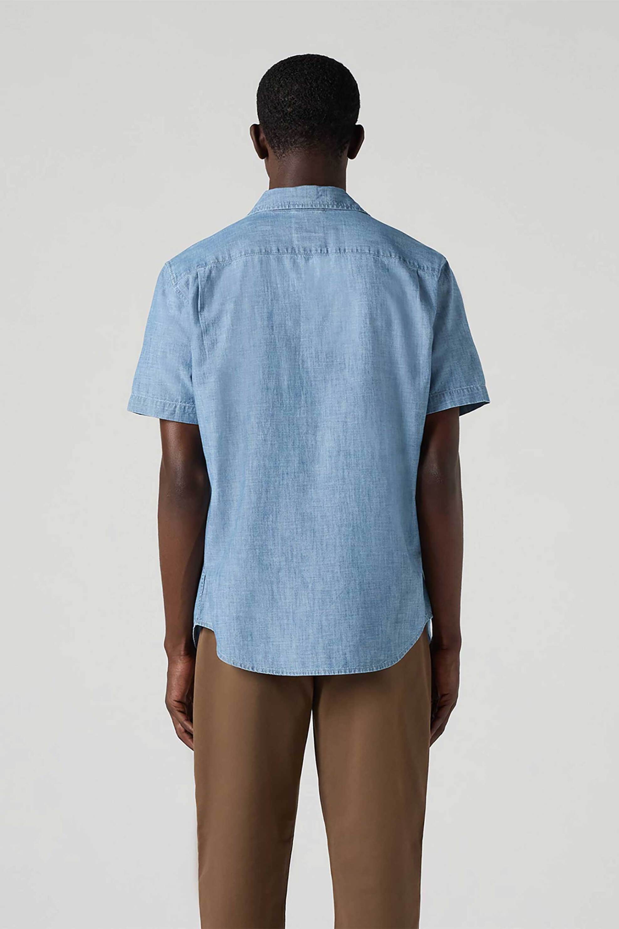 Levi&Apos S Ανδρικό Πουκάμισο Κοντομάνικο με Τσέπη Standard Fit Sunset - 866240062 Denim Blue Ανοιχτό