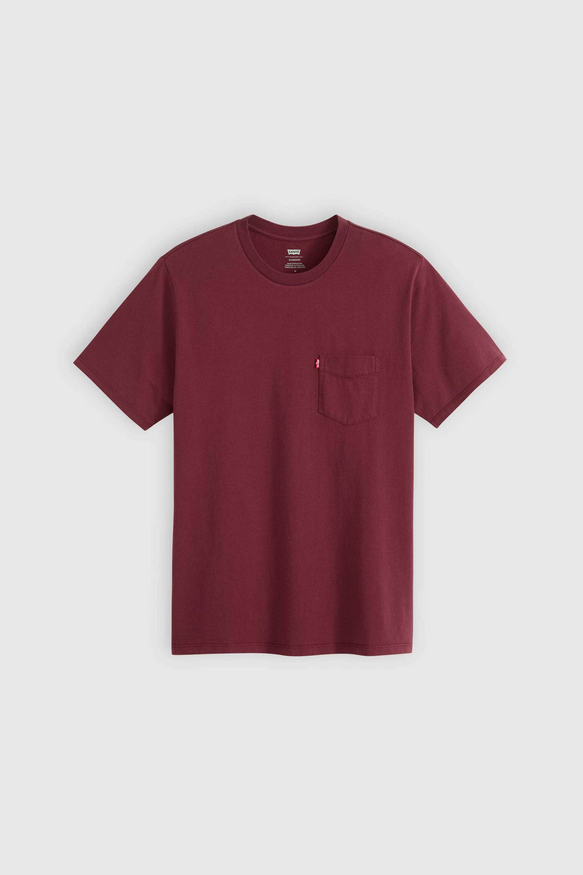 Levi&Apos S Ανδρικό T-Shirt Μονόχρωμο με Τσέπη Standrad Fit - 193420440 Μπορντό