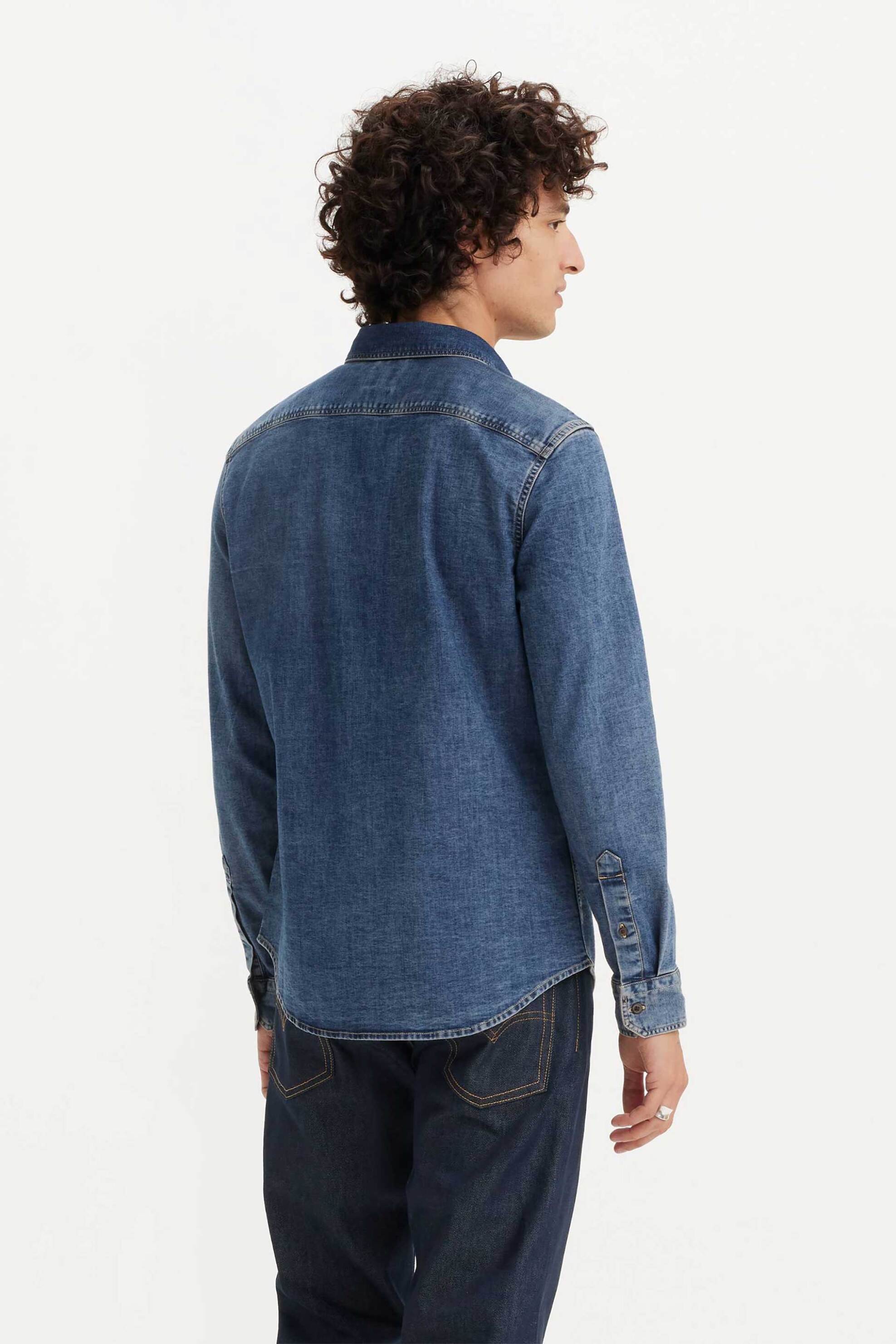 Levi&Apos S Ανδρικό Denim Πουκάμισο με Λογότυπο Slim Fit Battery - 866250052 Blue Ανοιχτό