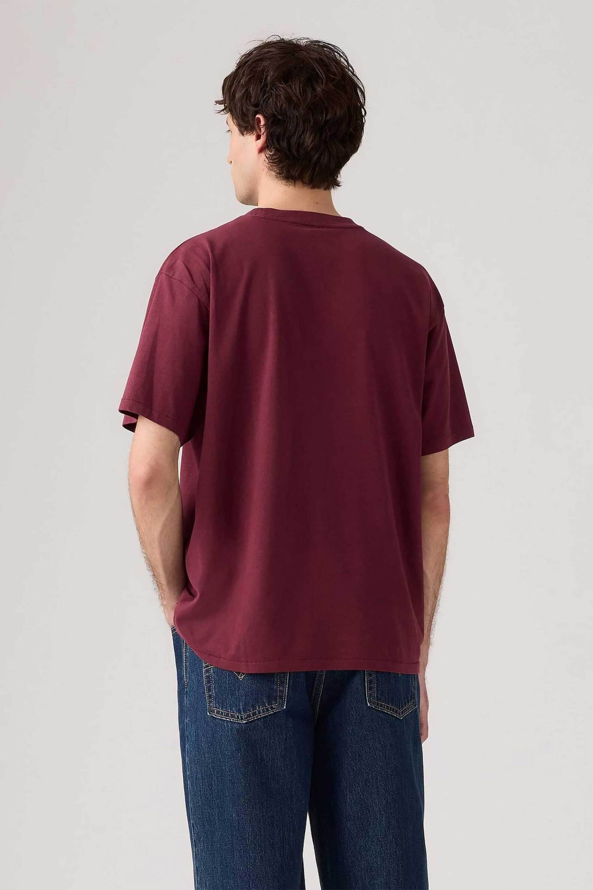 Levi&Apos S Ανδρικό T-Shirt με Λογότυπο Στο Στήθος Relaxed Fit - A06370166 Μπορντό