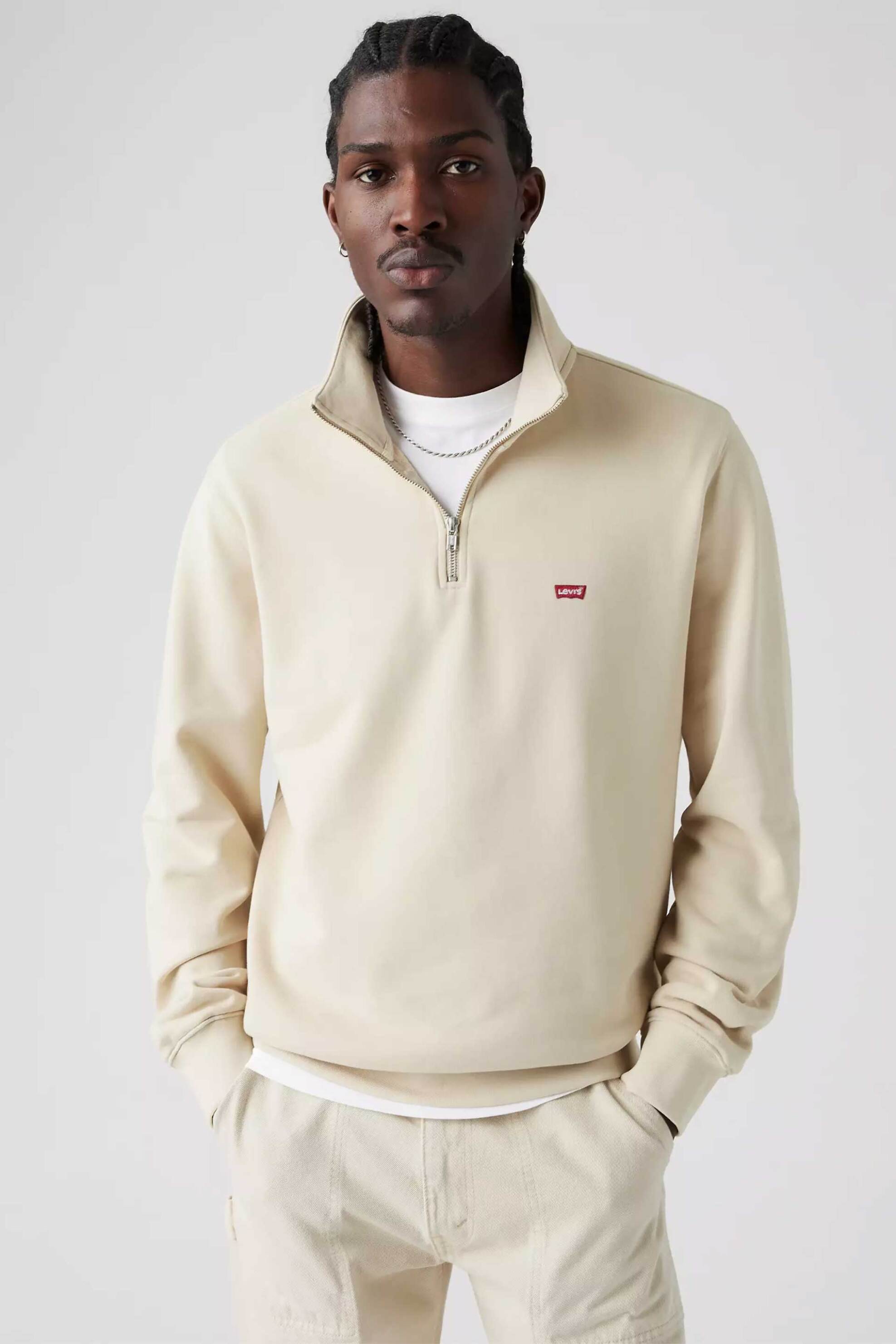 Levi's® ανδρική πλεκτή μπλούζα με ψηλό λαιμό Standard Fit - A86060002 Εκρού