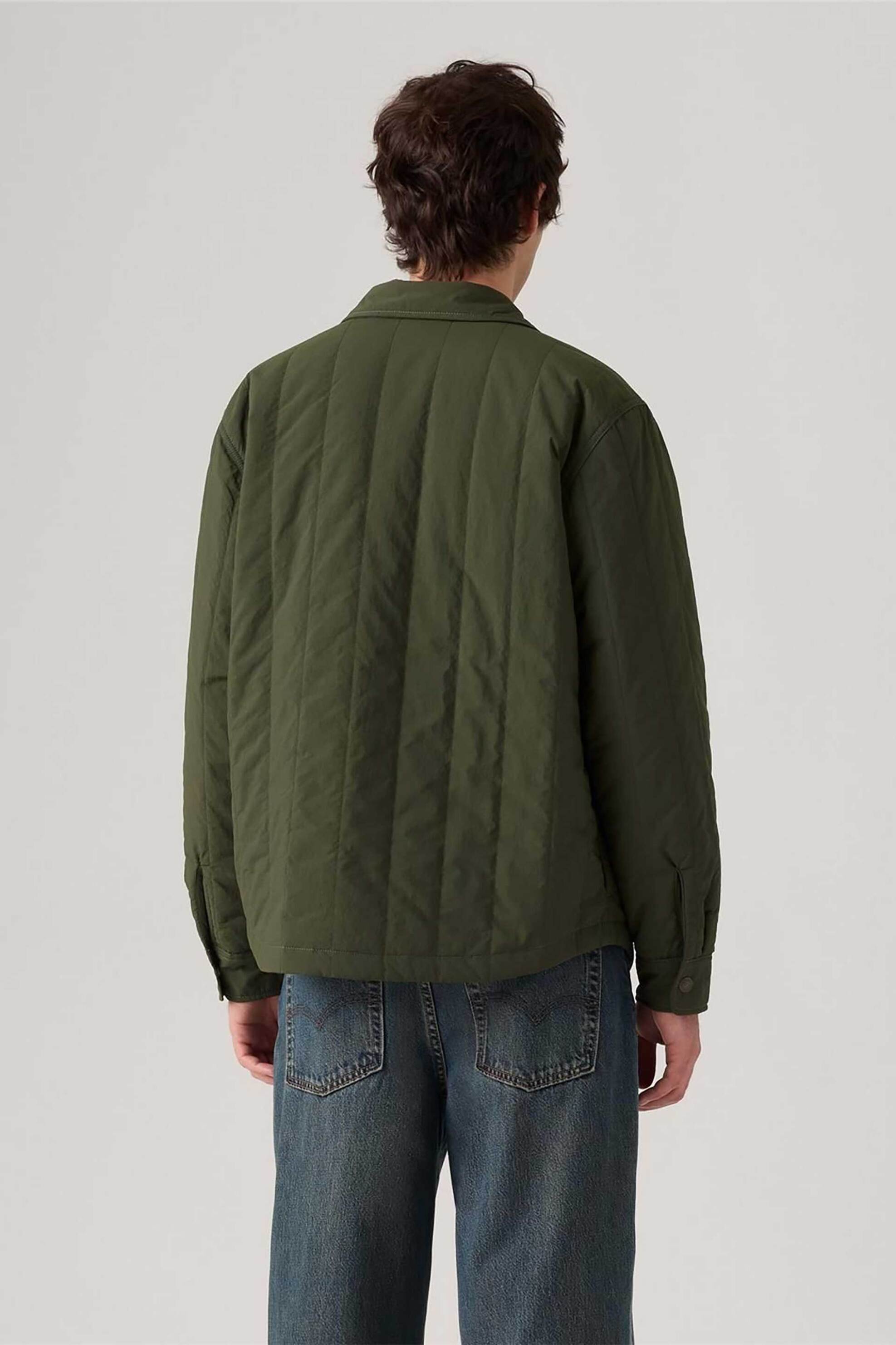 Levi's® ανδρικό overshirt μονόχρωμο με τσέπες Standard Fit "Kyren" - 003AR0001 Λαδί φωτογραφία