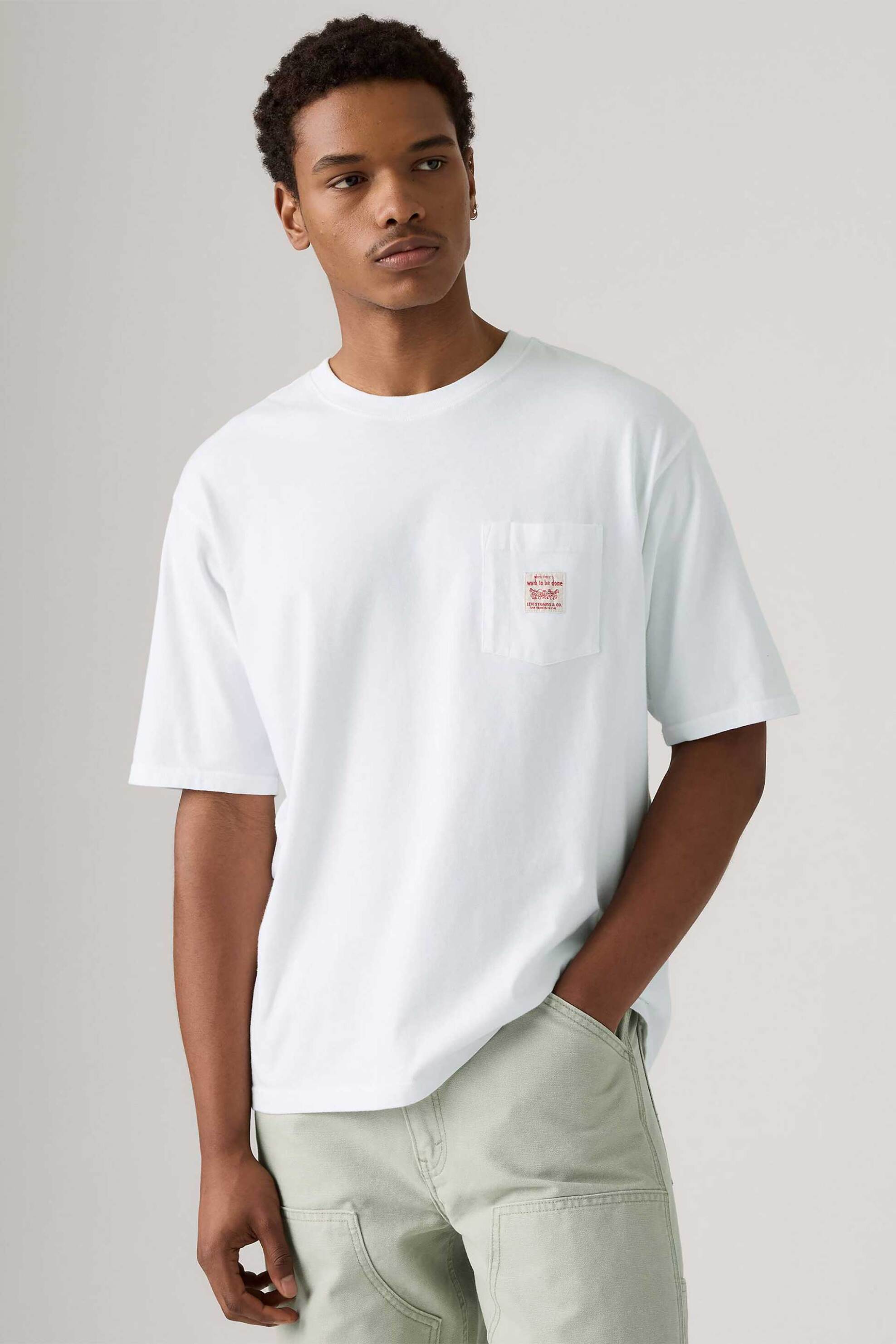Levi's® ανδρικό T-shirt με τσέπη στο στήθος Relaxed Fit "Workwear" - A58500005 Λευκό