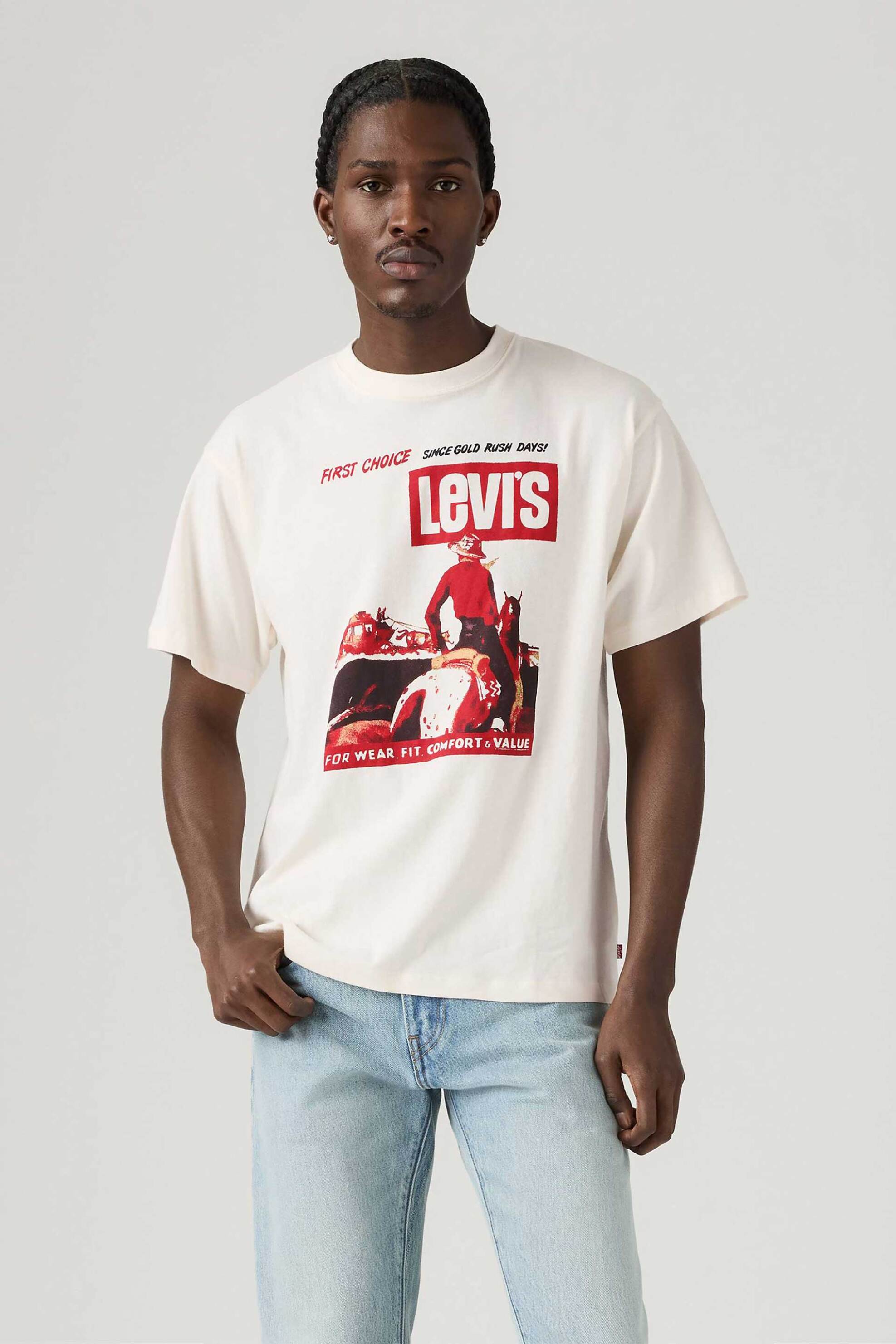 Levi's® ανδρικό T-shirt με print Relaxed Fit "Graphic" - 873730228 Λευκό