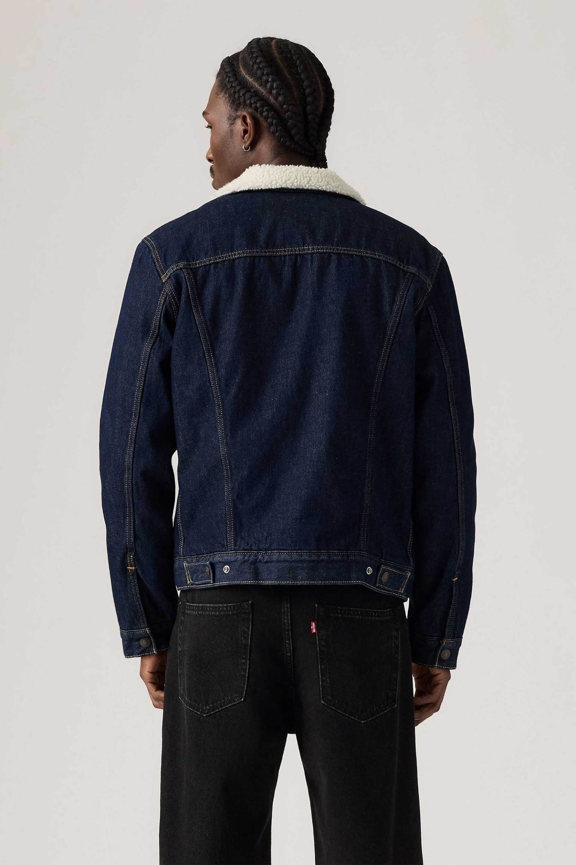 Levi&Apos S Ανδρικό Denim Jacket με Μπουκλέ Γιακά Και Επένδυση Standard Fit Type Iii - 163650271 Blue Σκούρο
