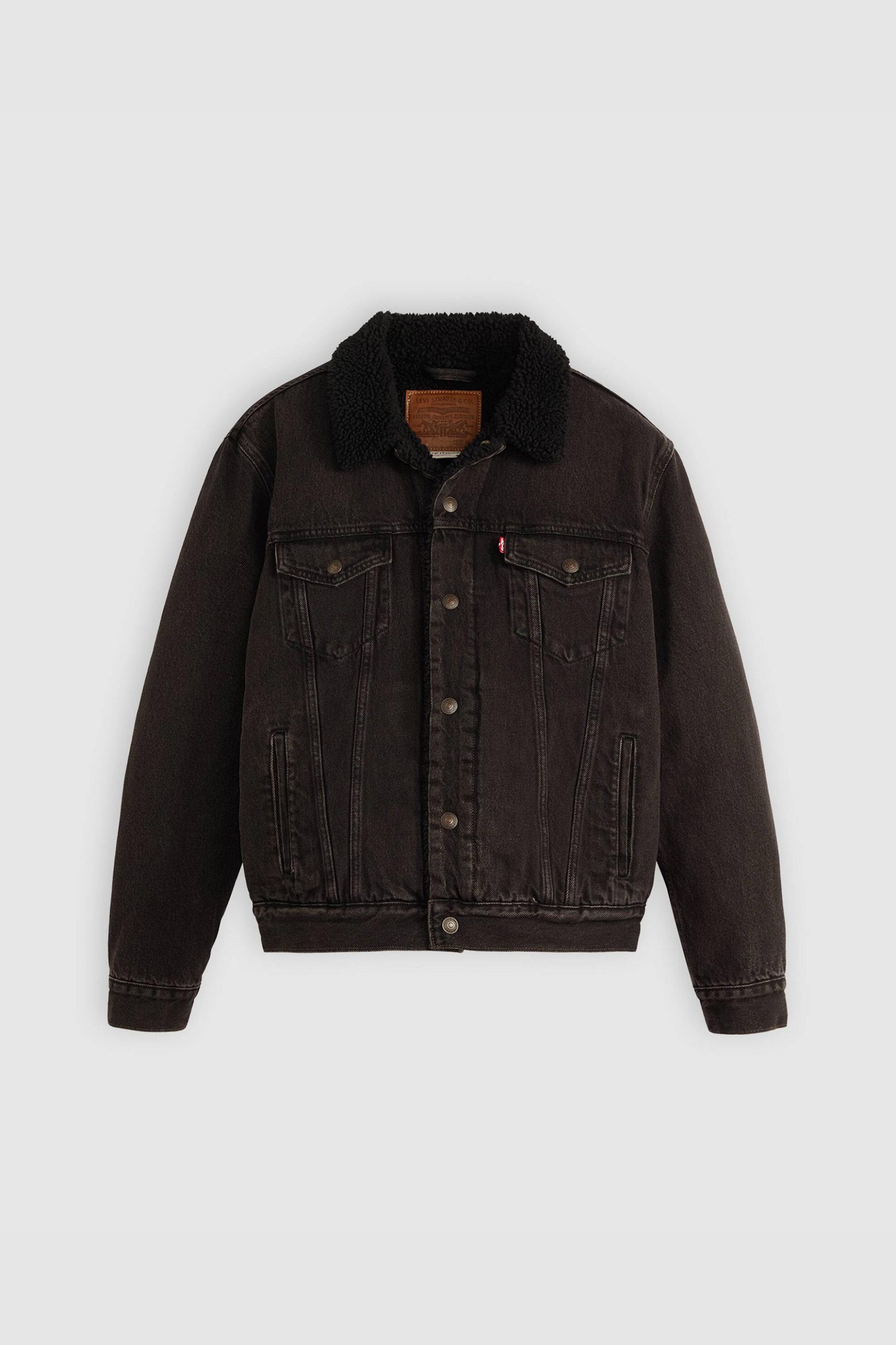 Levi&Apos S Ανδρικό Denim Jacket με Μπουκλέ Γιακά Και Επένδυση Standard Fit Type Iii - 163650291 Μαύρο