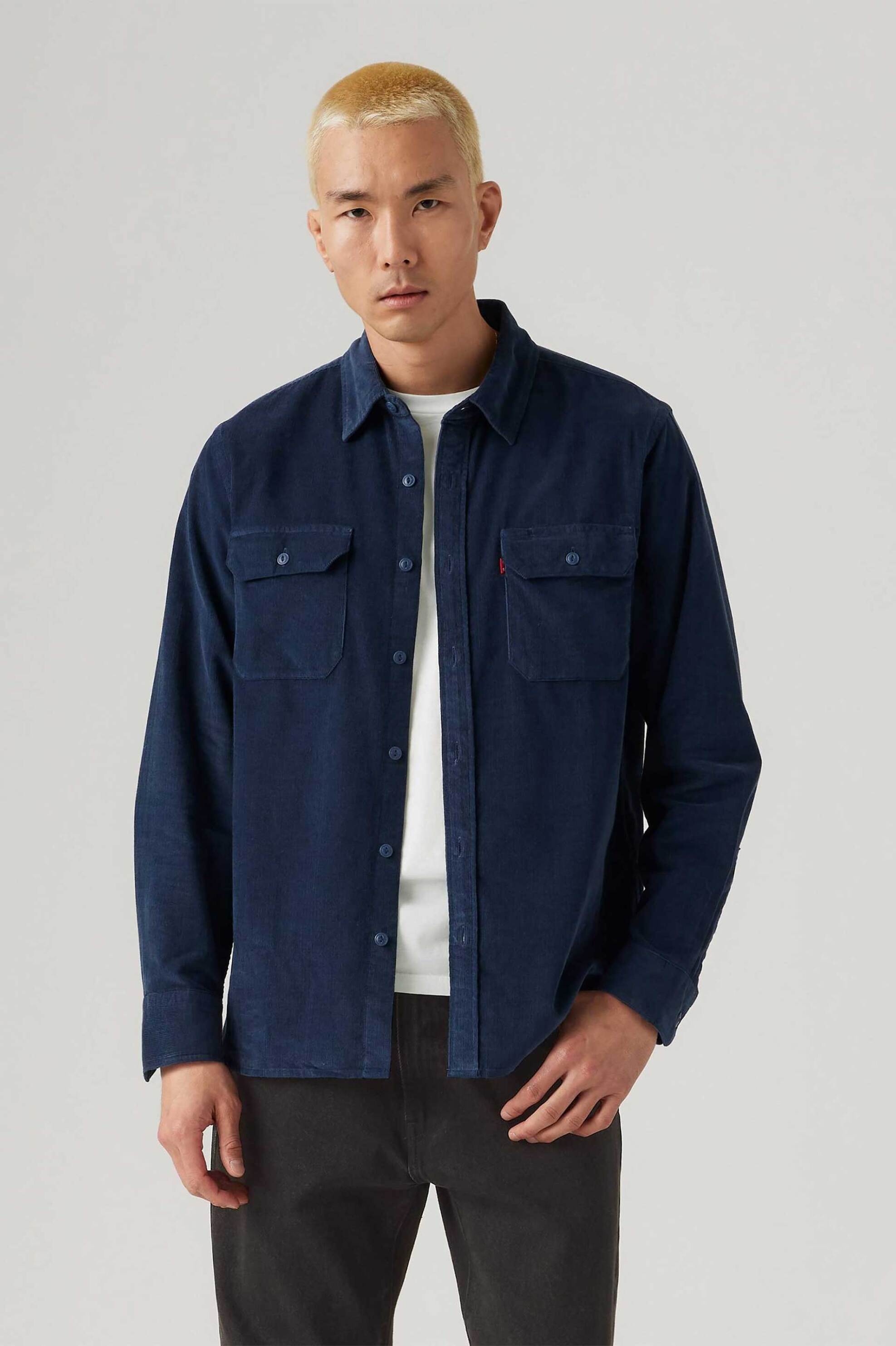 Levi's® ανδρικό κοτλέ overshirt με τσέπες Relaxed Fit "Jackson Worker" - 195730276 Μπλε Σκούρο