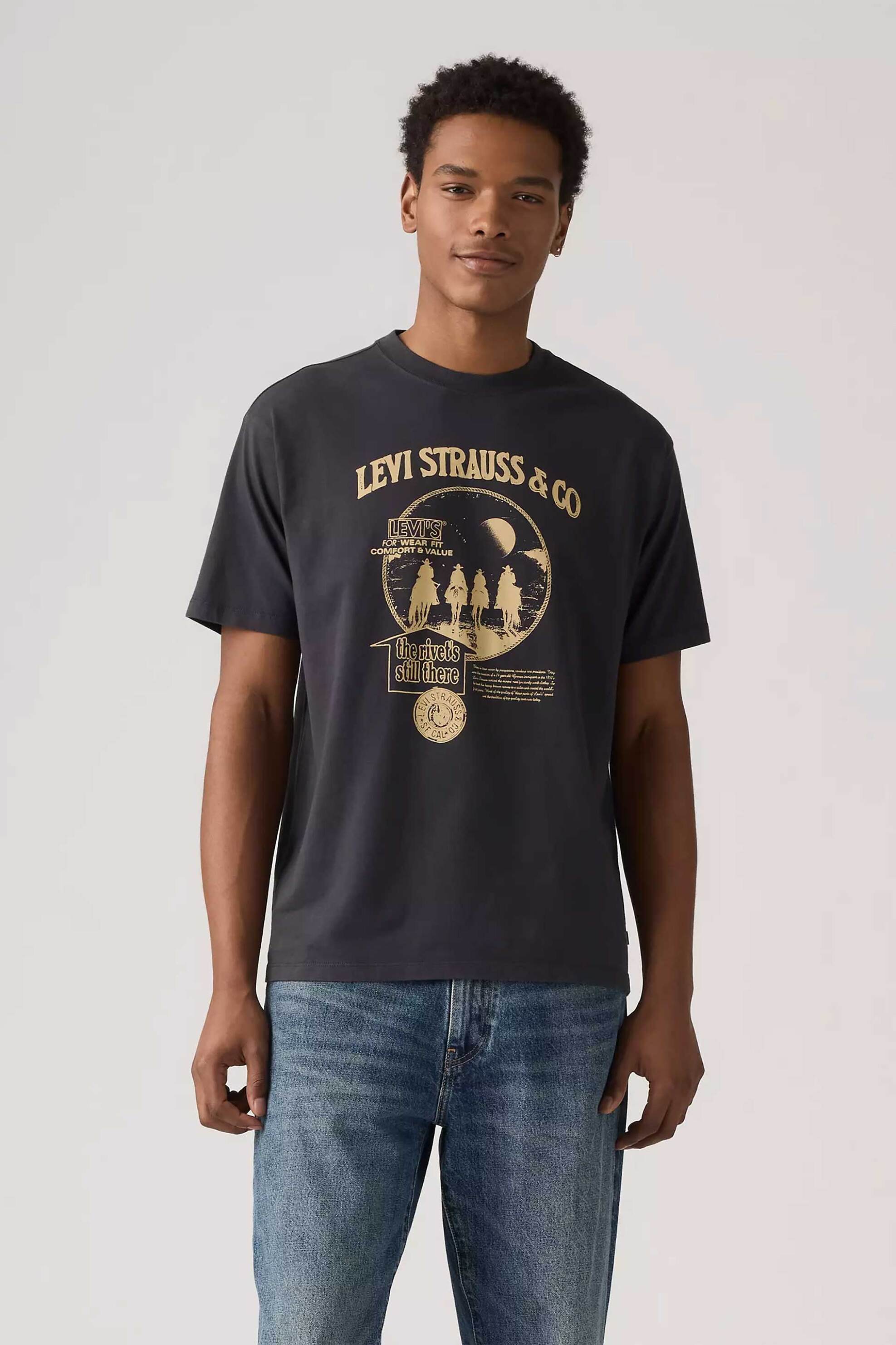 Levi's® ανδρικό T-shirt με print Relaxed Fit "Graphic" - 873730257 Μαύρο