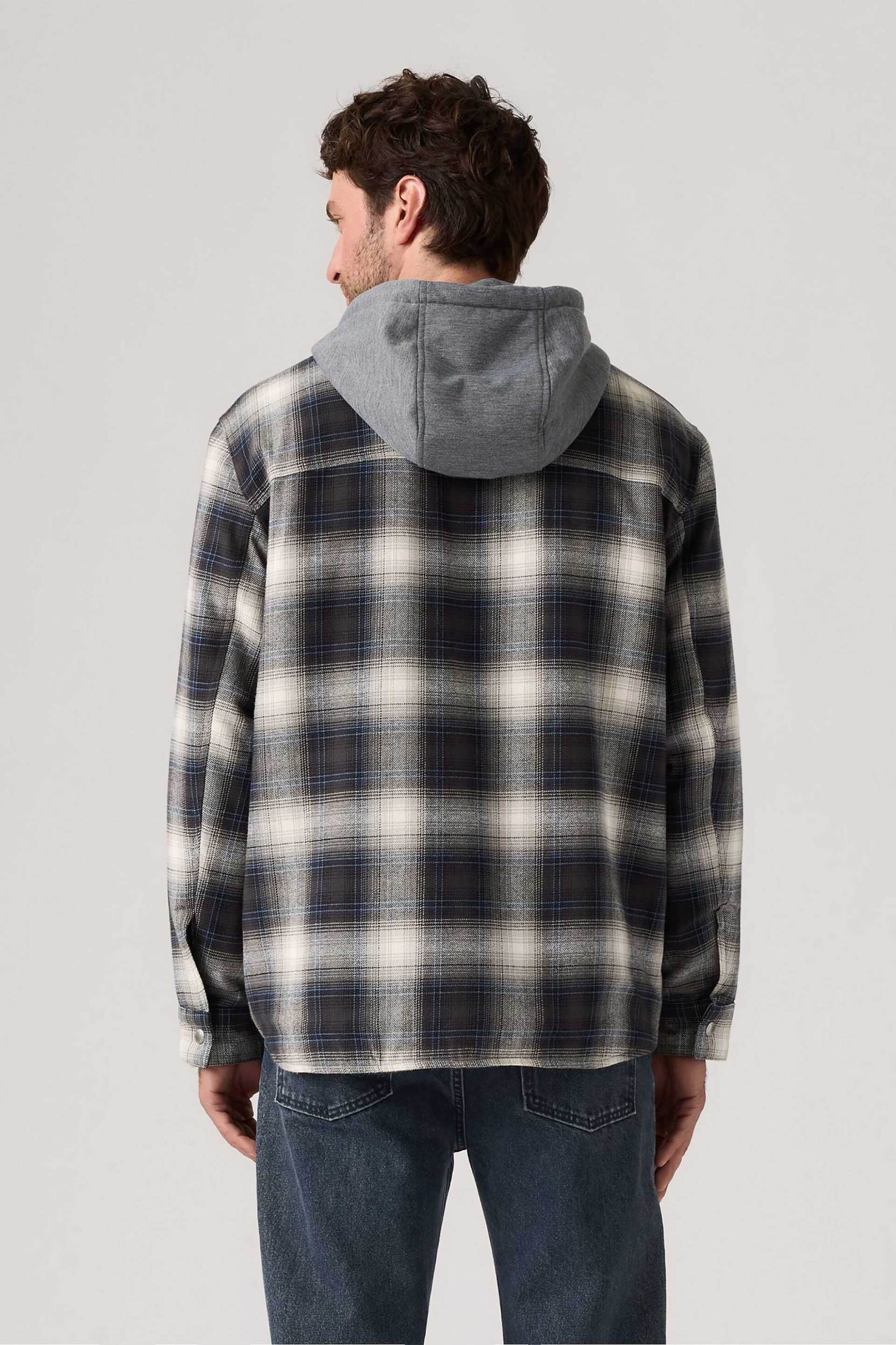 Levi's® ανδρικό overshirt flannel με καρό σχέδιο και κουκούλα Standard Fit "Francisco" - 003AZ0002 Γκρι φωτογραφία