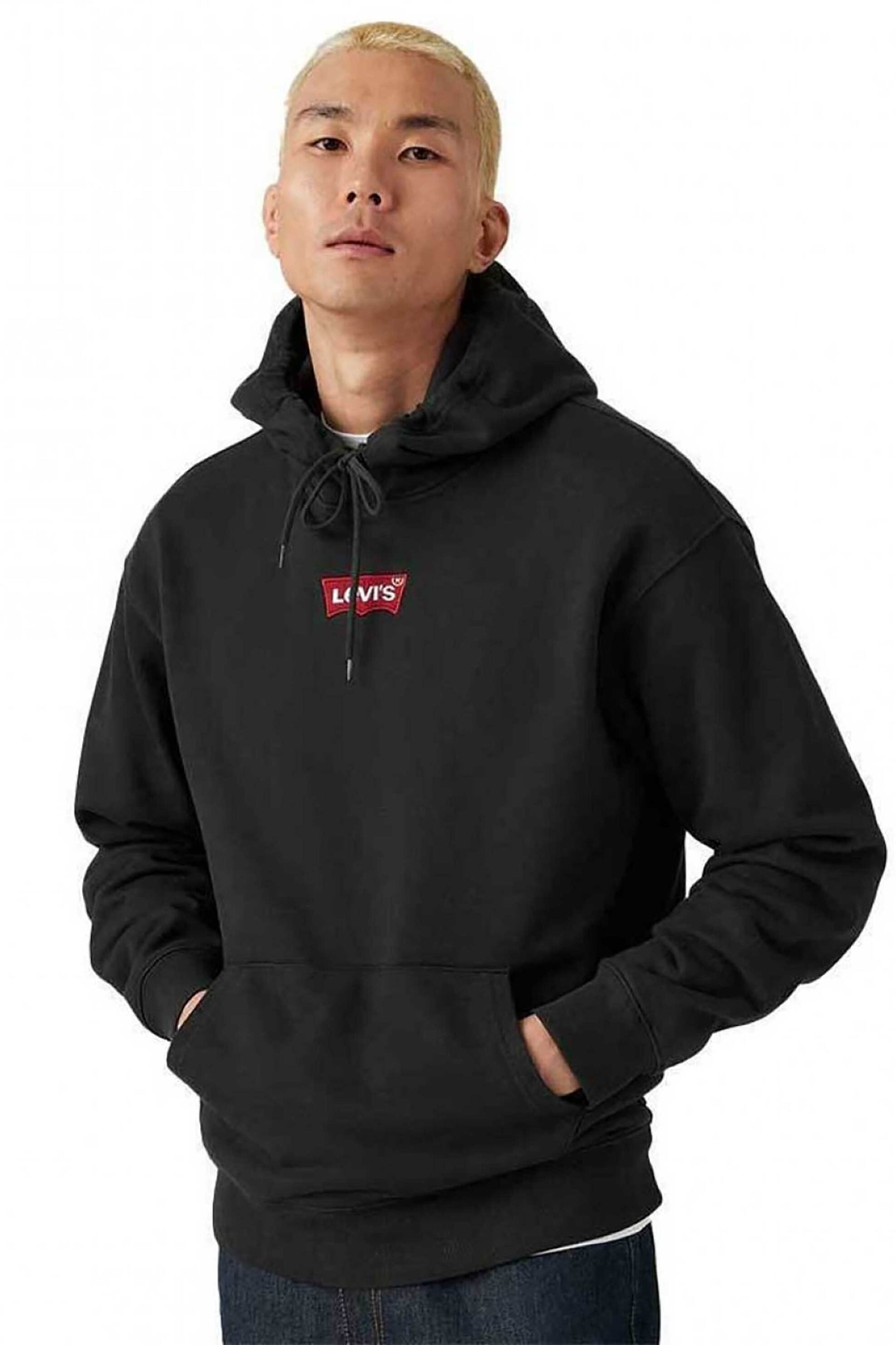 Levi's® ανδρική μπλούζα φούτερ με κουκούλα και print στο πίσω μέρος Relaxed Fit "Graphic" - 384790379 Μαύρο