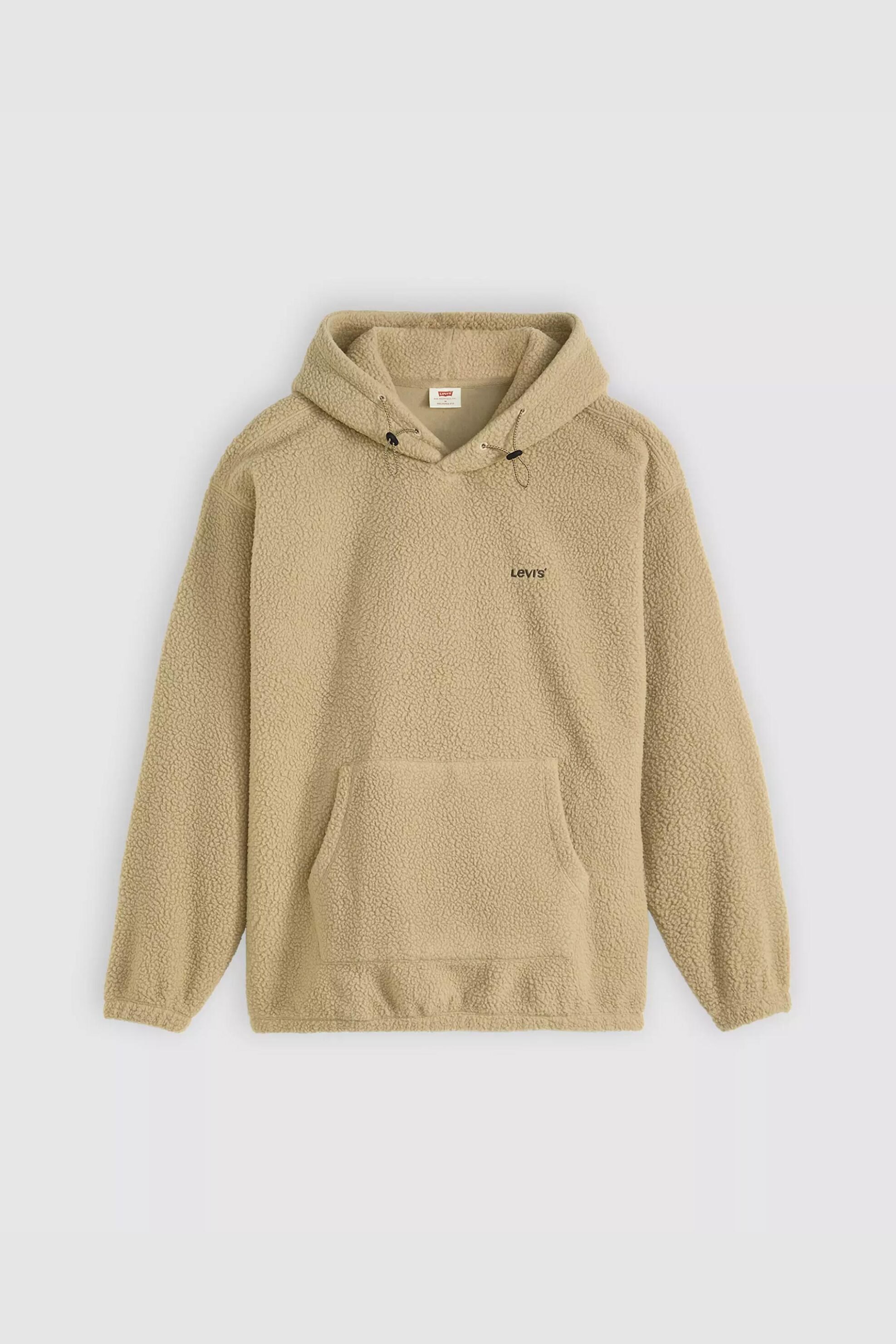 Levi's® ανδρική μπλούζα φούτερ μπουκλέ με κουκούλα και λογότυπο Relaxed Fit "Cozy Up" - A10340028 Μπεζ
