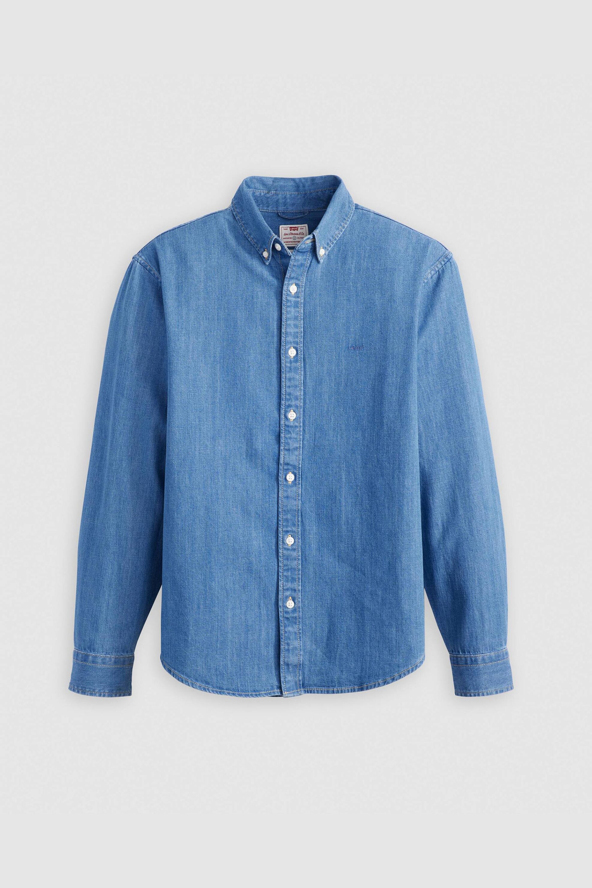 Levi&Apos S Ανδρικό Denim Πουκάμισο Button Down με Λογότυπο Relaxed Fit Authentic - A72100025 Blue