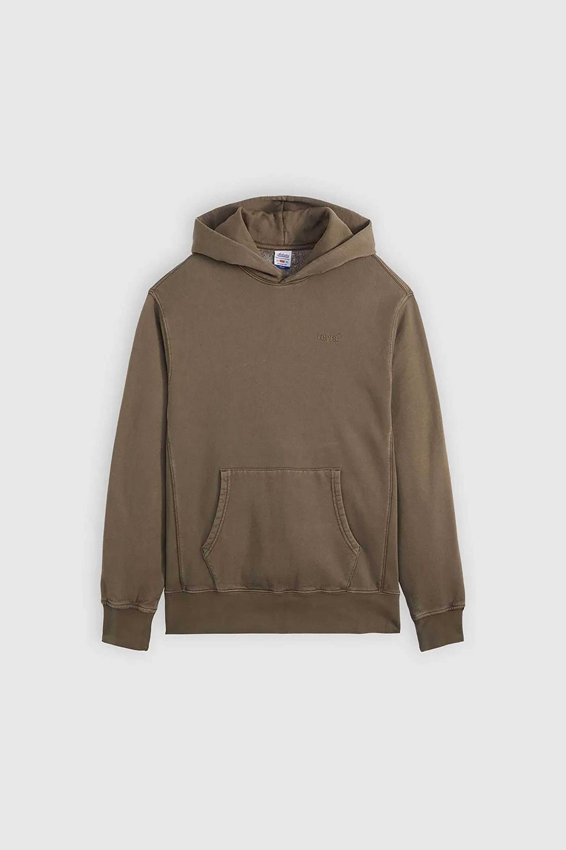 Levi's® ανδρική μπλούζα φούτερ με κουκούλα και κεντημένο λογότυπο Relaxed Fit "Authentic" - A84350033 Καφέ