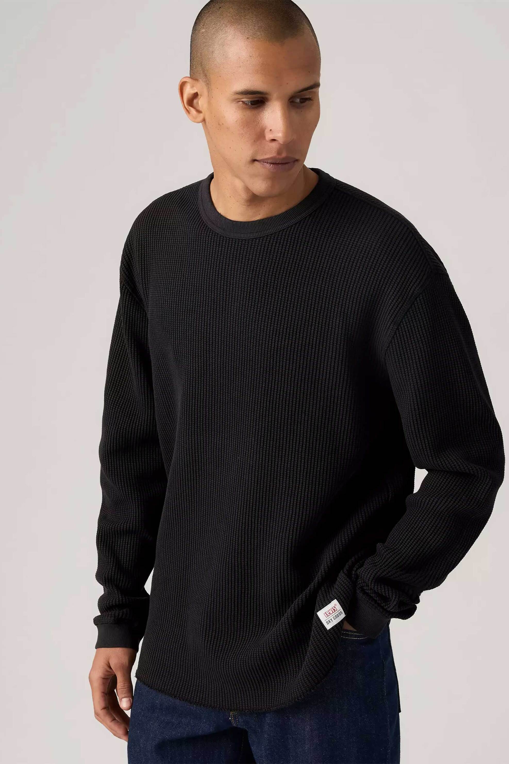 Levi's® ανδρική μακρυμάνικη μπλούζα structured Relaxed Fit "Thermal" - A92490025 Μαύρο