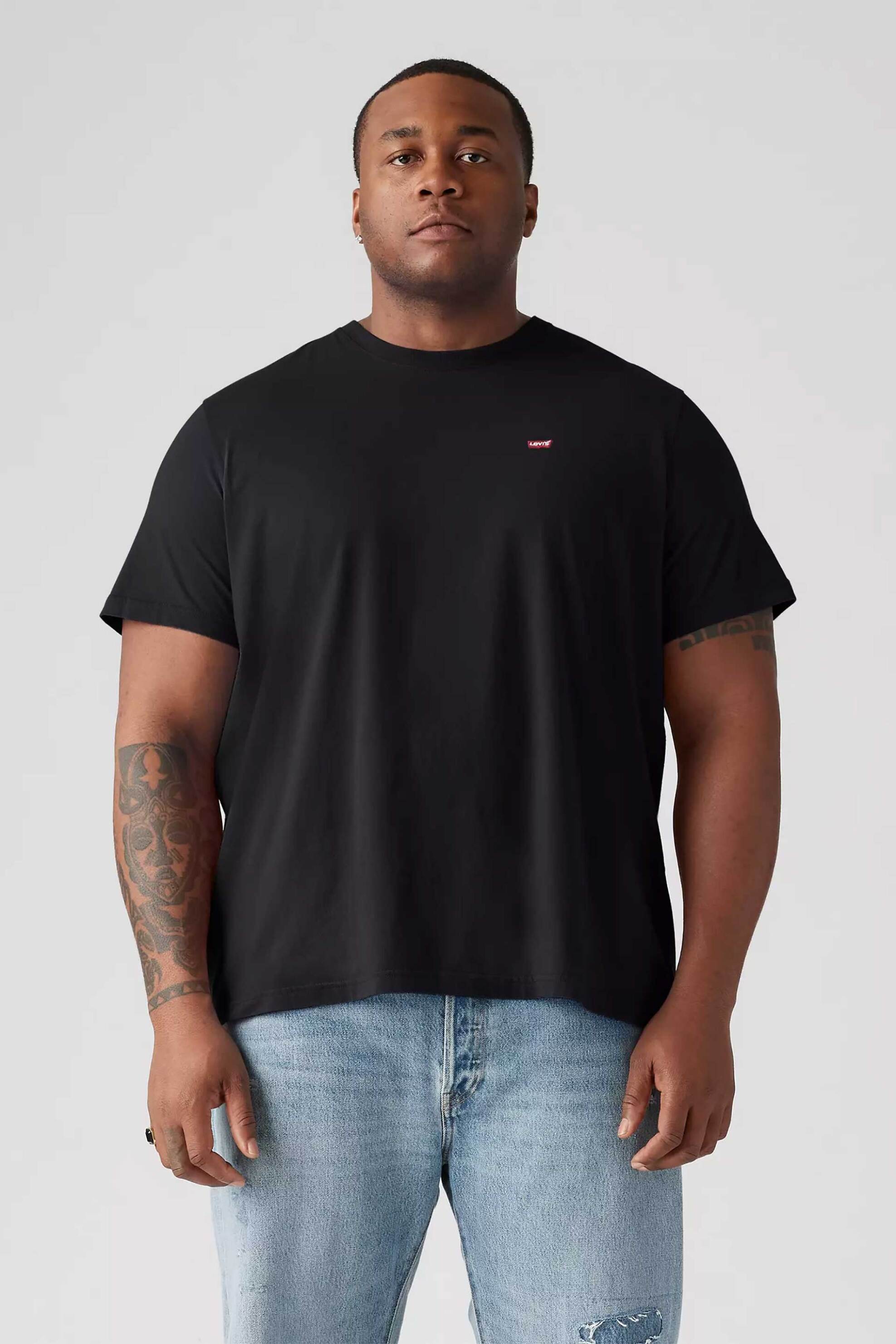 Levi's® ανδρικό T-shirt με λογότυπο Regular Fit "Original Housemark" (Big & Tall) - 173850002 Μαύρο