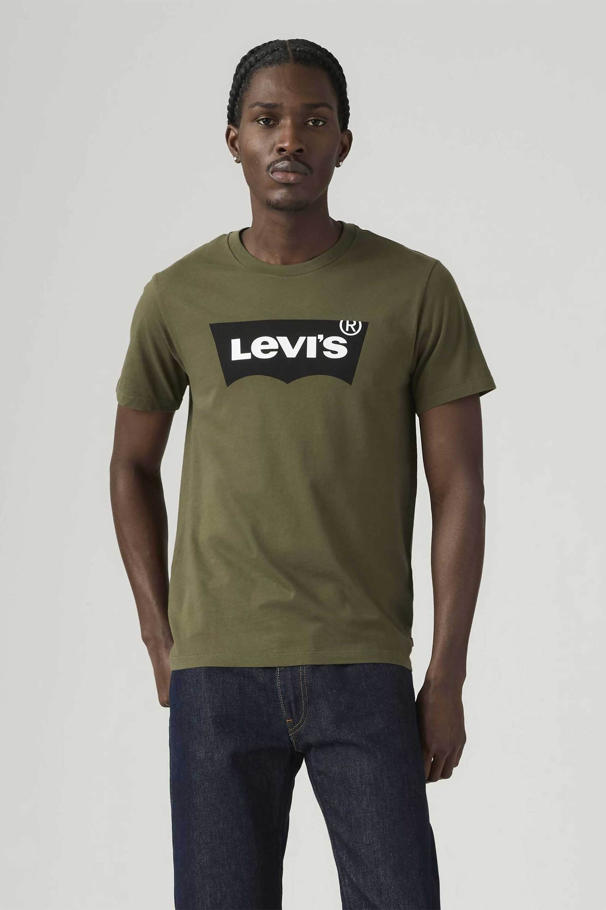 Levi's® ανδρικό T-shirt με λογότυπο Regular Fit "Housemark Graphic" - 224890153 Λαδί
