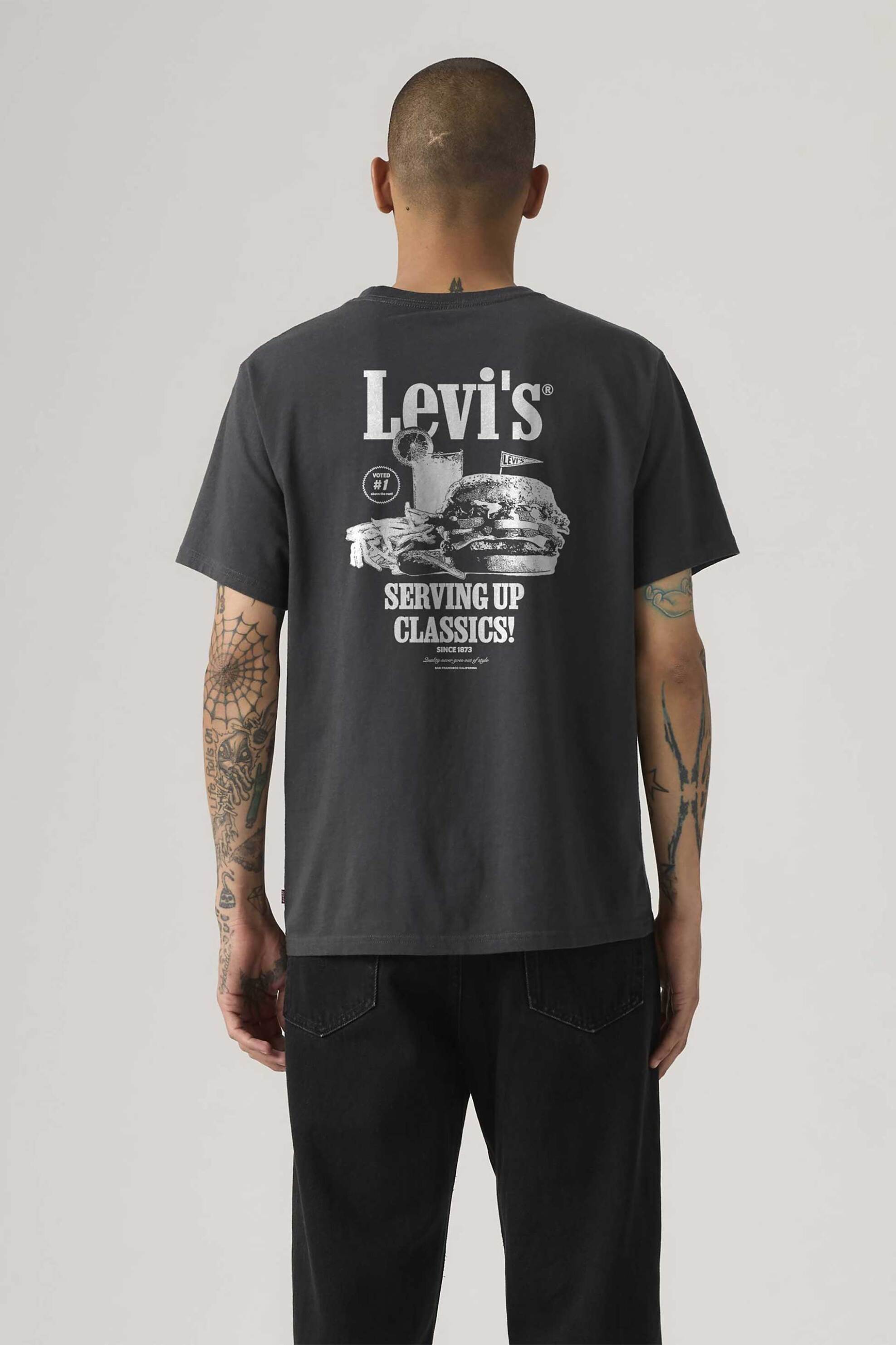 Levi&Apos S Ανδρικό T-Shirt με Λογότυπο Relaxed Fit Graphic - 161432500 Μαύρο
