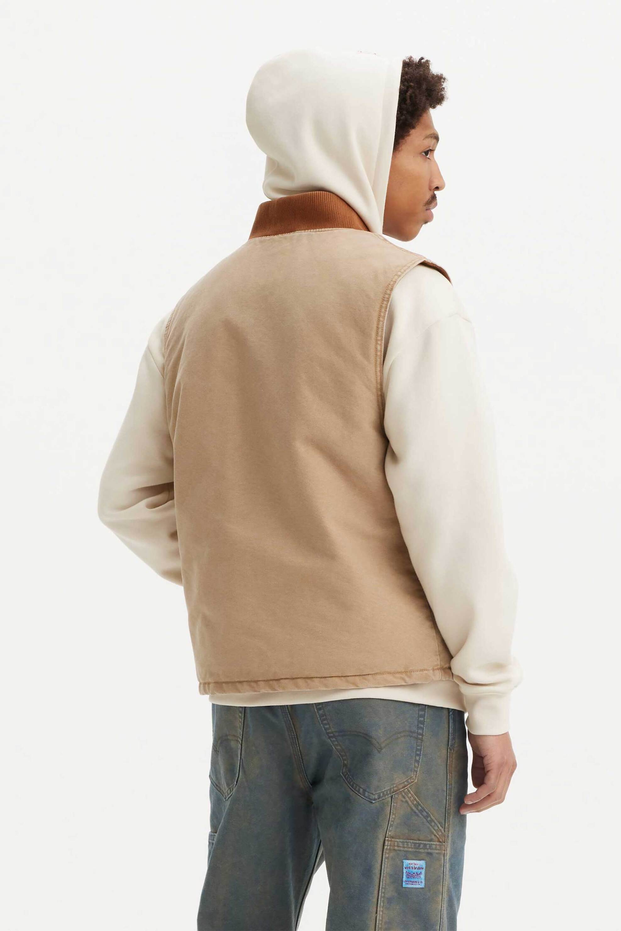 Levi's® ανδρικό canvas αμάνικο μπουφάν Relaxed Fit "Sansome" - A85800001 Μπεζ φωτογραφία