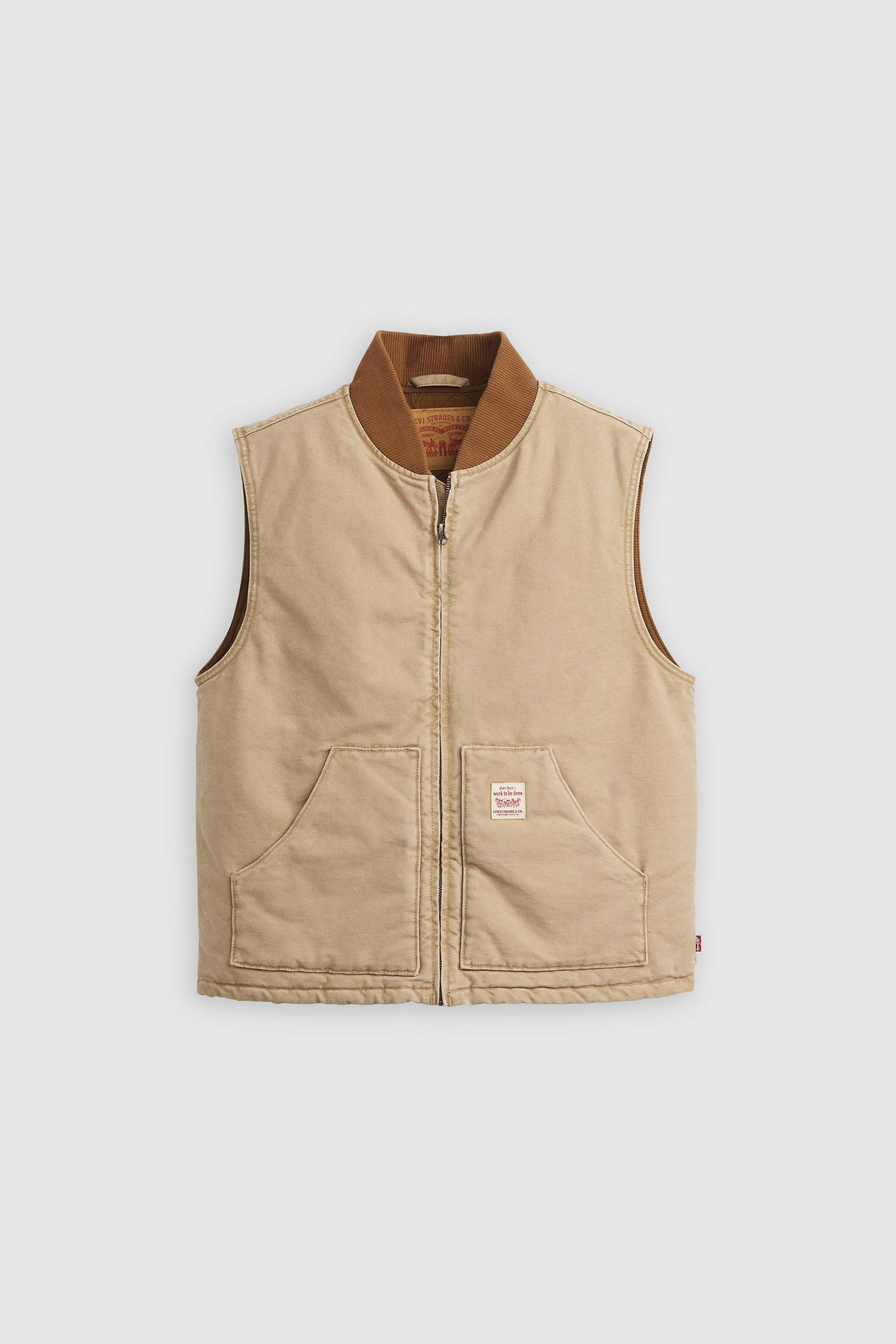 Levi's® ανδρικό canvas αμάνικο μπουφάν Relaxed Fit "Sansome" - A85800001 Μπεζ φωτογραφία