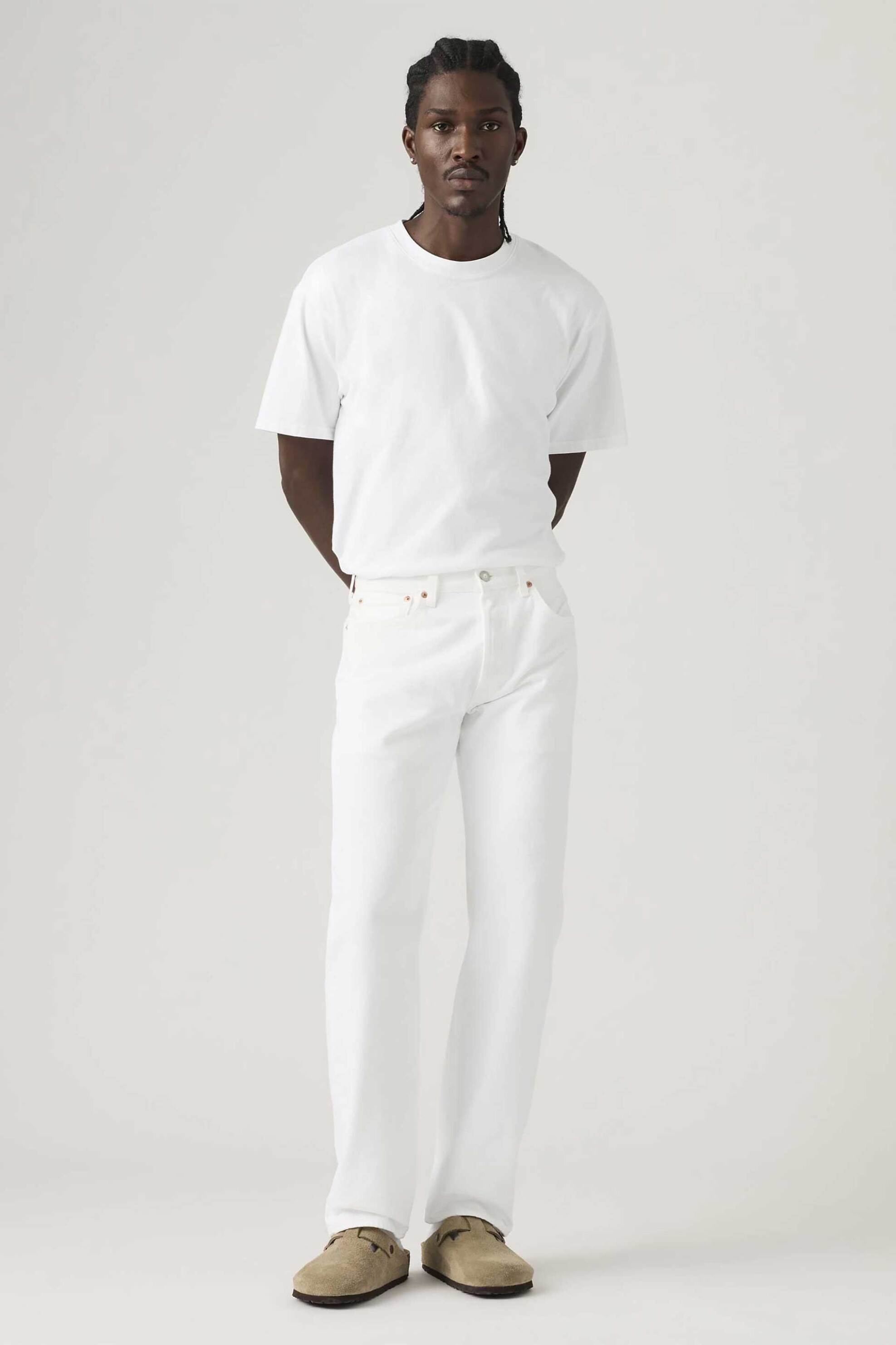 Levi's® ανδρικό τζιν παντελόνι πεντάτσεπο Straight Fit "501® Original" - 005013853 Λευκό