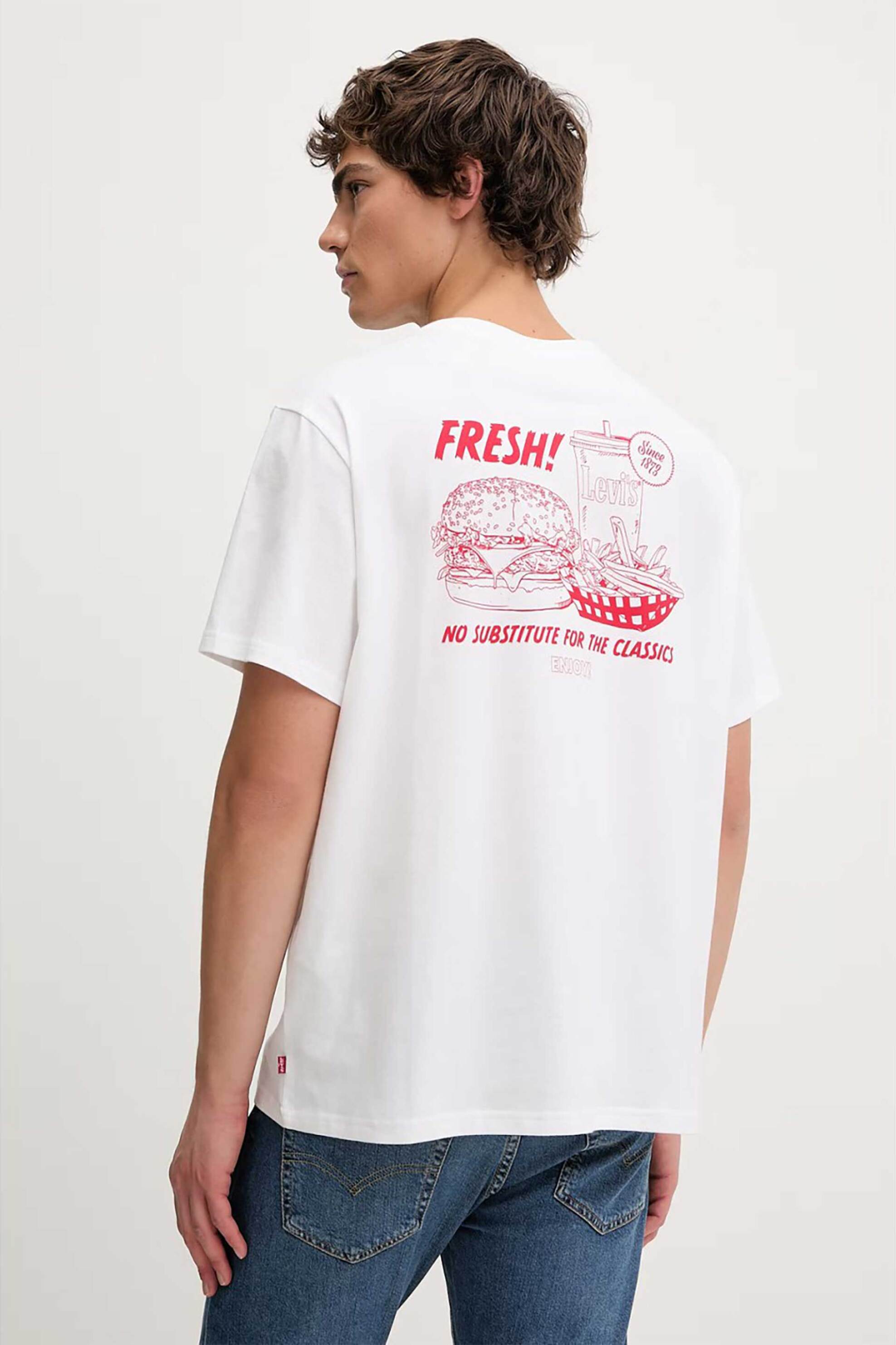Levi&Apos S Ανδρικό T-Shirt με Print Relaxed Fit Graphic - 161432462 Λευκό