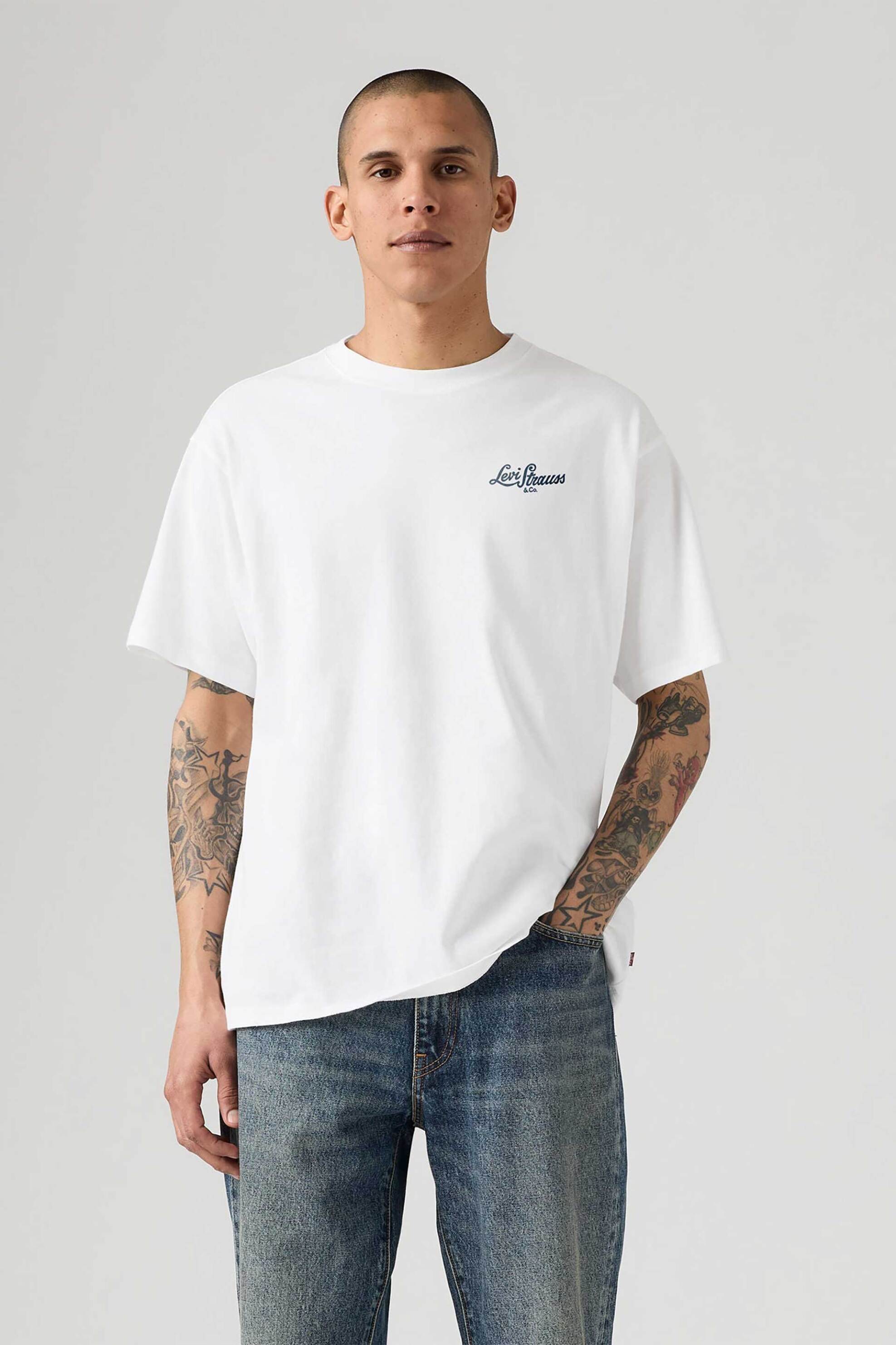 Levi's® ανδρικό T-shirt με λογότυπο Relaxed Fit "Graphic Vintage" - 873730417 Λευκό