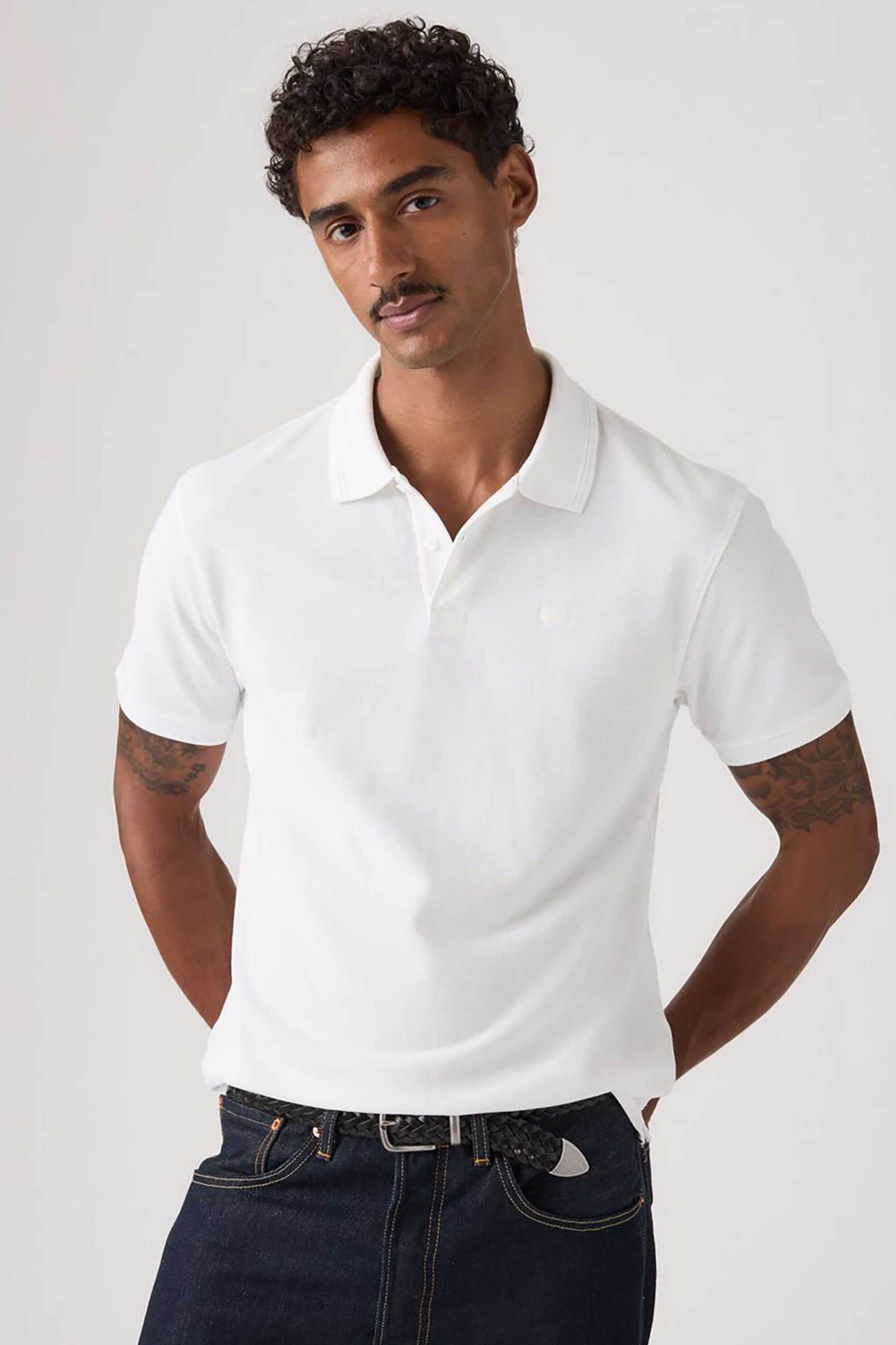 Levi's® ανδρική μπλούζα πόλο πικέ με λογότυπο Standard Fit "Original" - 005FM0000 Λευκό