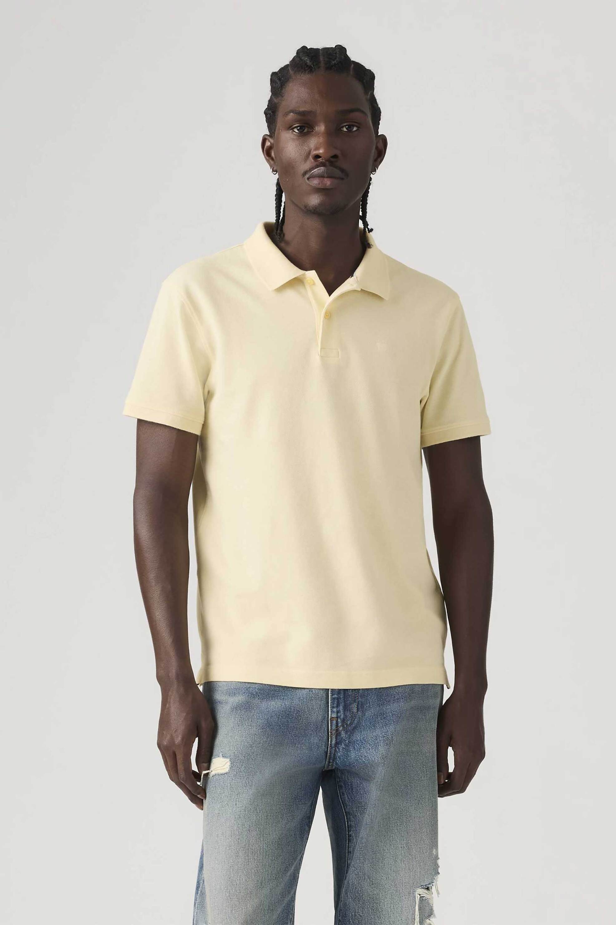 Levi's® ανδρική μπλούζα πόλο πικέ με λογότυπο Standard Fit "Original" - 005FM0009 Κίτρινο Ανοιχτό