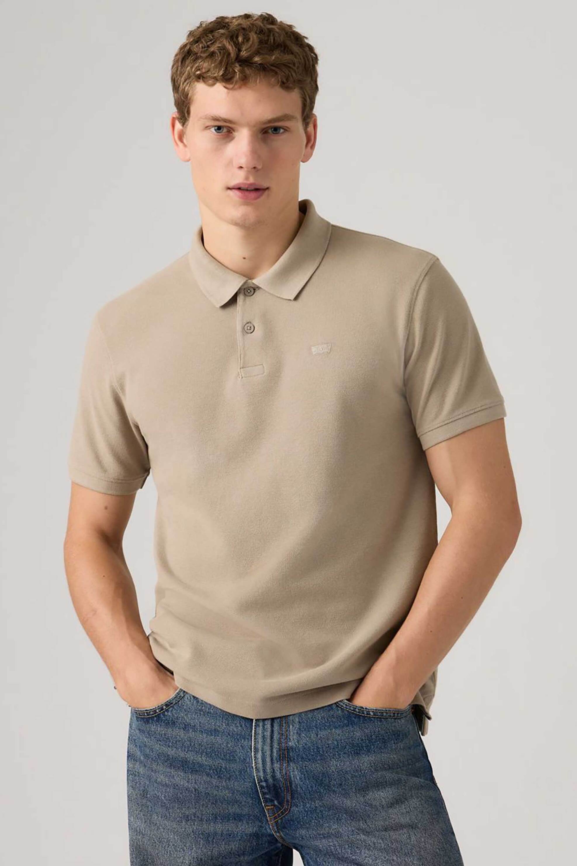 Levi's® ανδρική μπλούζα πόλο πικέ με λογότυπο Standard Fit "Original" - 005FM0014 Μπεζ