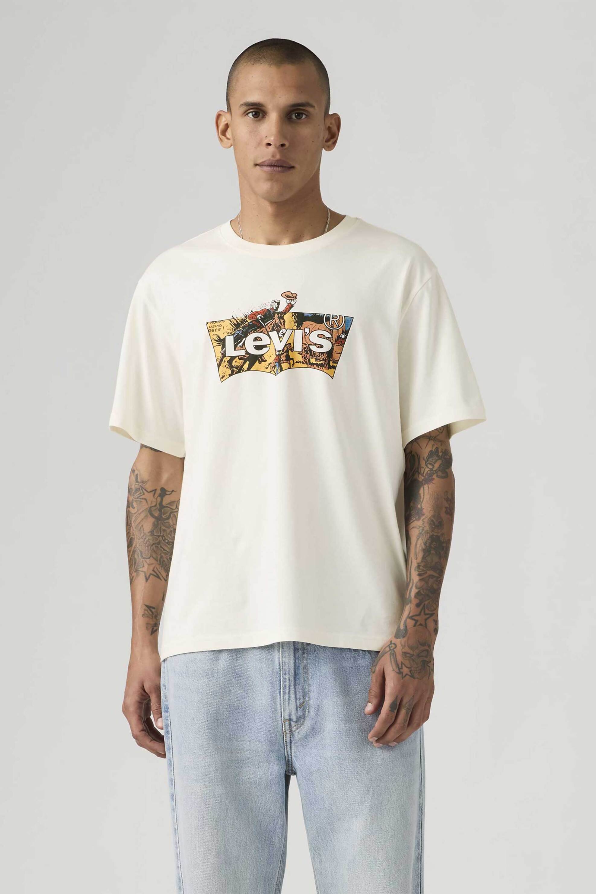 Levi's® ανδρικό T-shirt με λογότυπο Relaxed Fit "Graphic" - 161432445 Εκρού