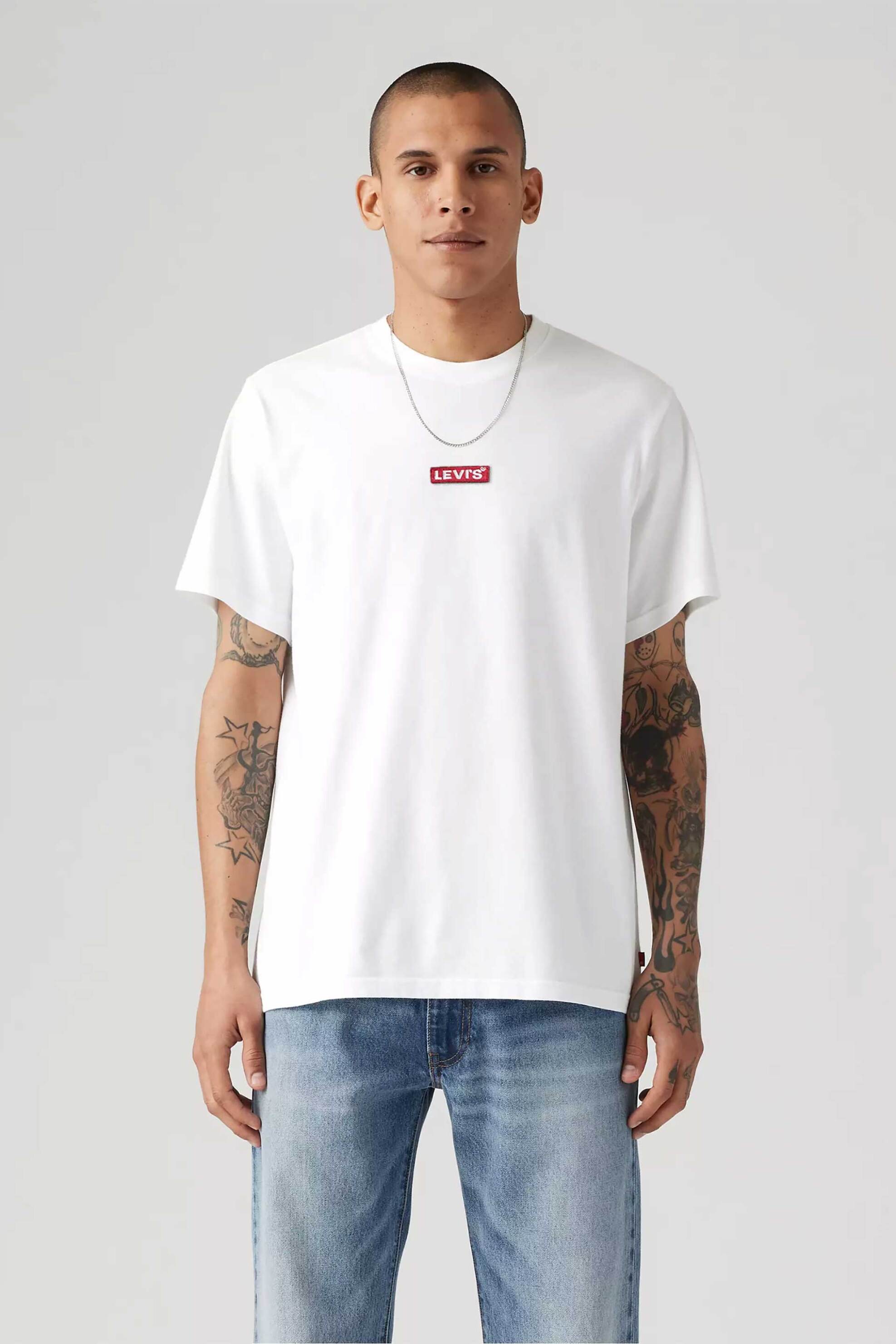 Levi's® ανδρικό T-shirt με λογότυπο Relaxed Fit "Baby Tab" - 795540039 Λευκό
