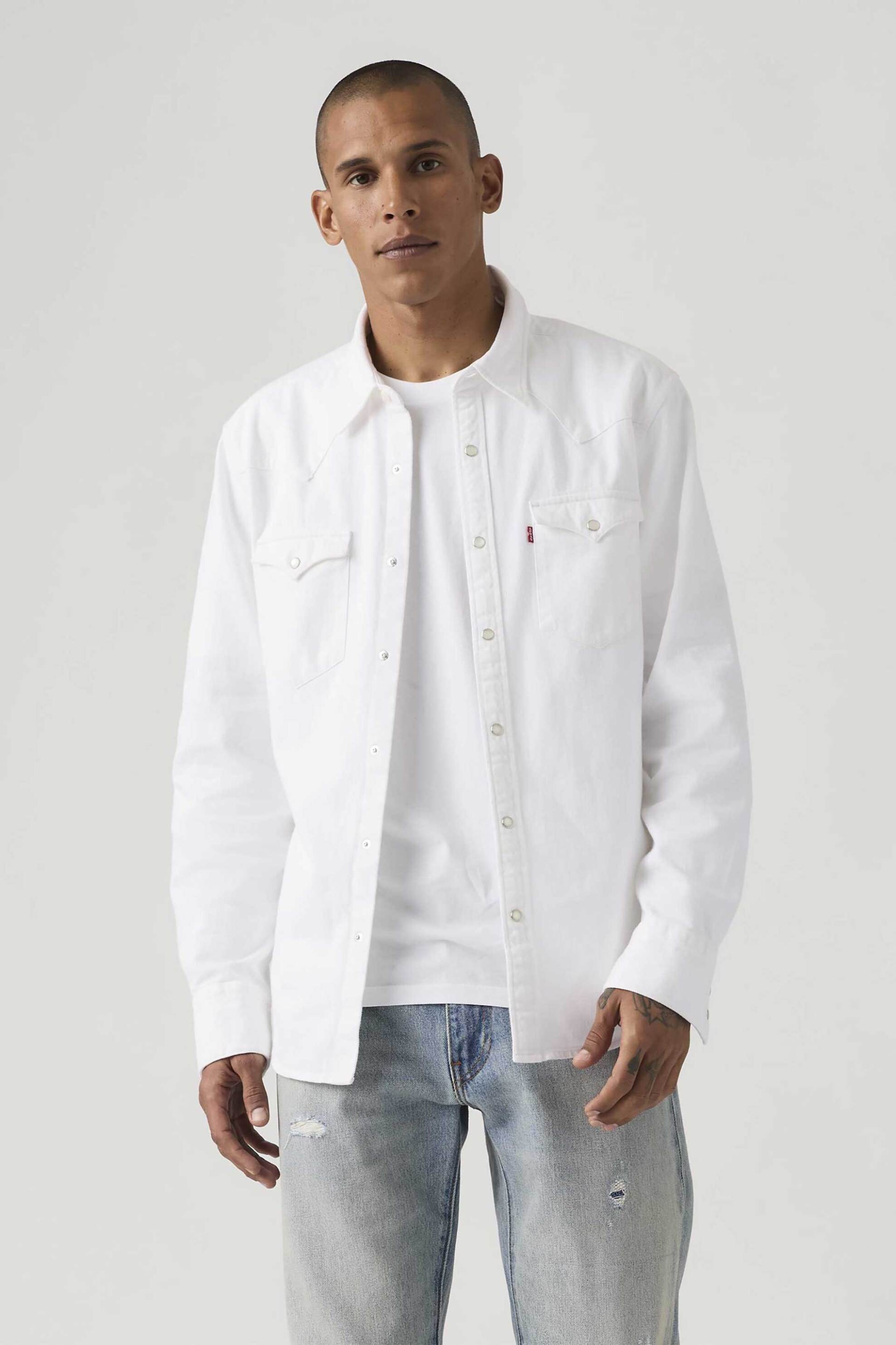 Levi's® ανδρικό denim πουκάμισο Standard Fit "Barstow Western" - 857440119 Λευκό