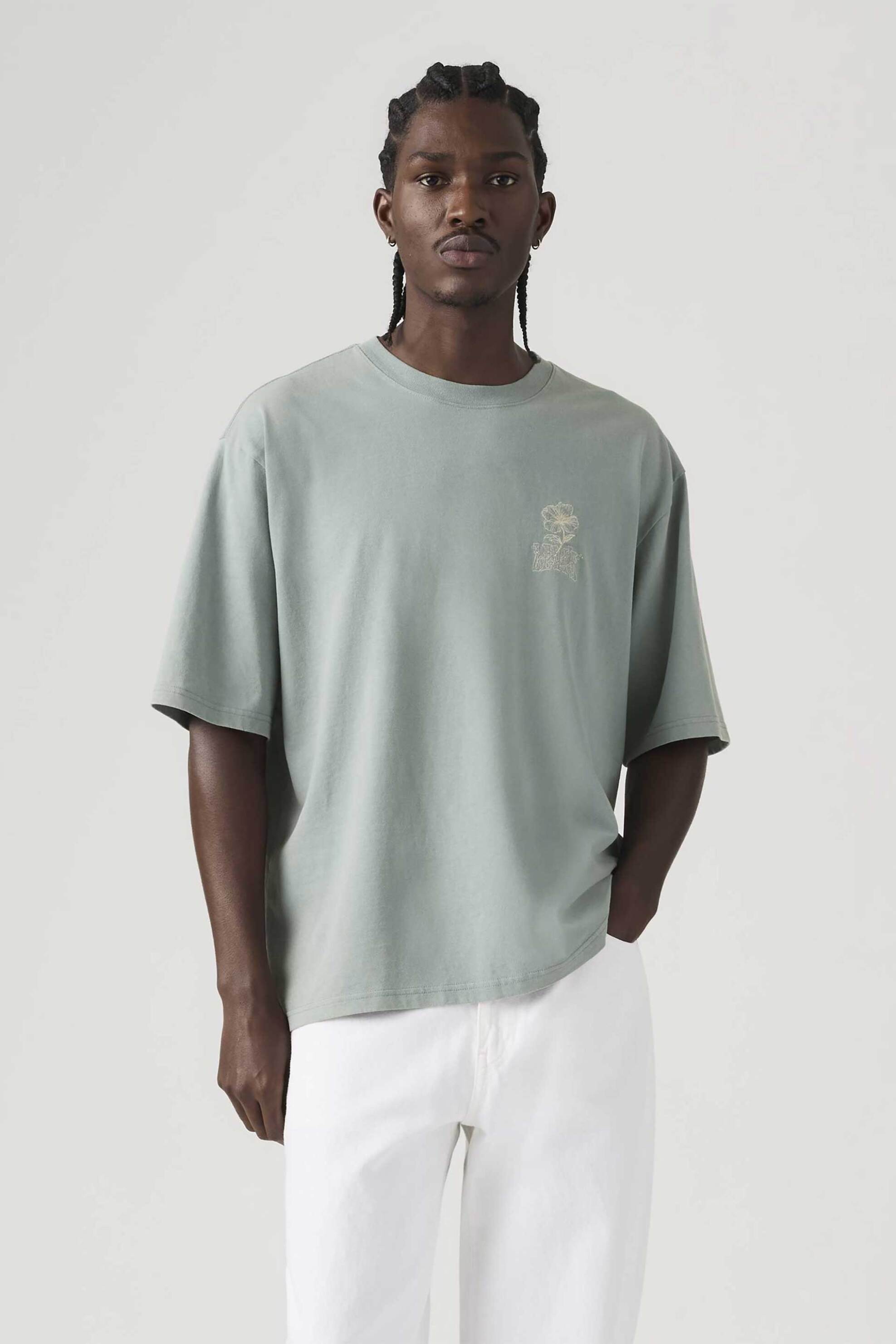 Levi's® ανδρικό T-shirt με graphic design Loose Fit "Half-Sleeve" - A58050061 Πράσινο Aqua