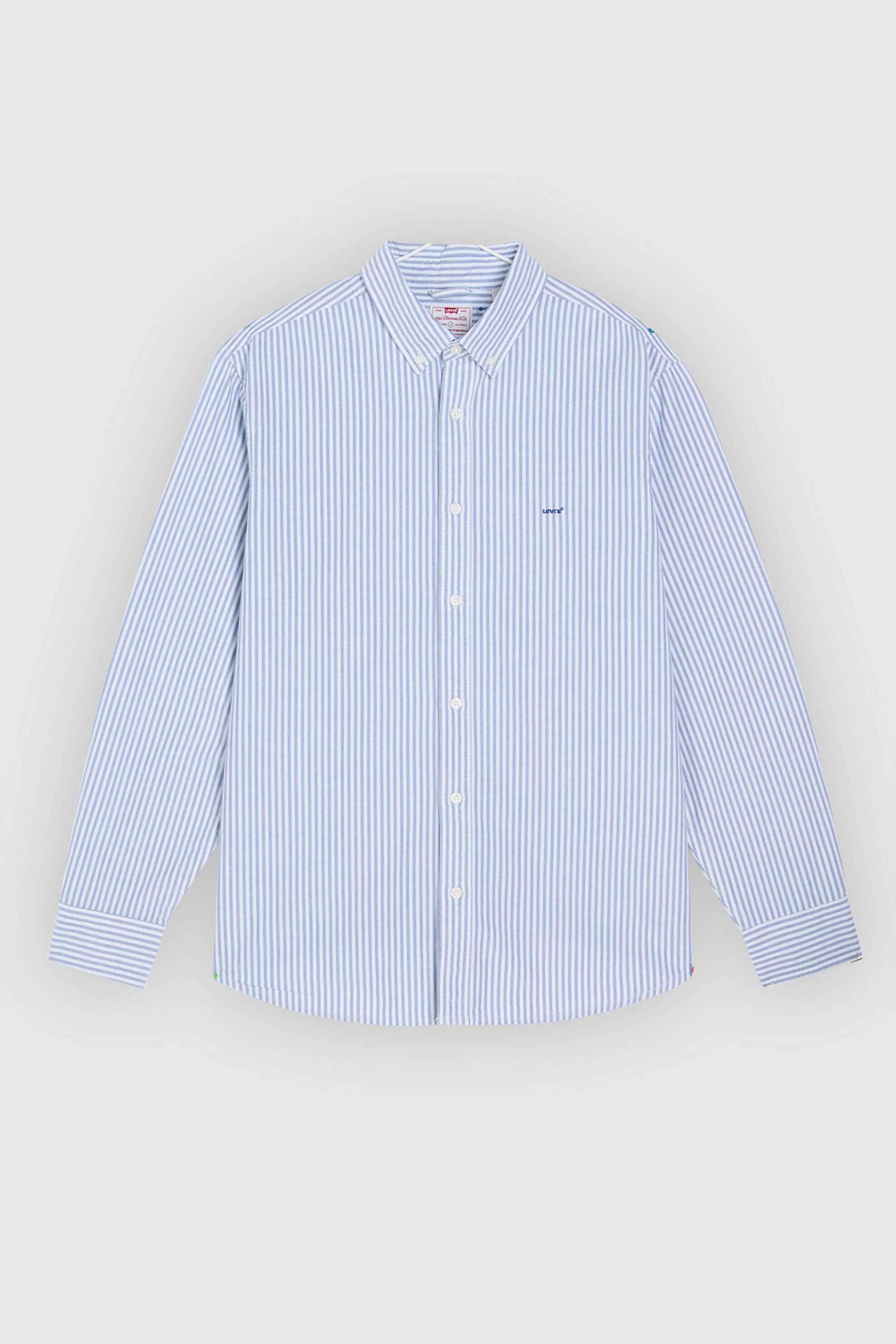 Levi&Apos S Ανδρικό Πουκάμισο Button Down με Ριγέ Σχέδιο Και Λογότυπο Relaxed Fit Authentic - A72100023 Μπλε Ανοιχτό