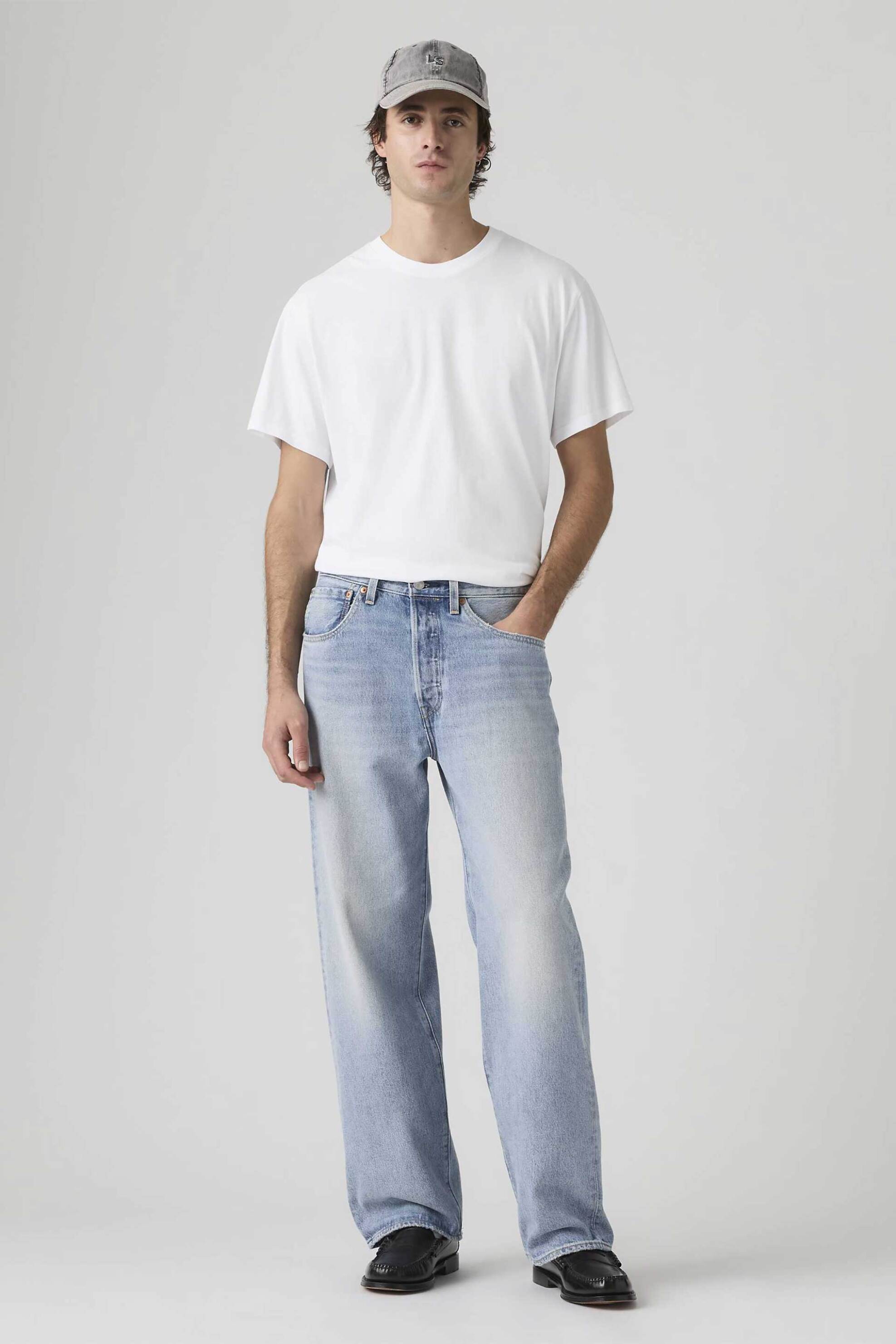 Levi's® ανδρικό τζιν παντελόνι πεντάτσεπο Loose Straight Fit "501®" - 0057U0009 Denim Blue Ανοιχτό