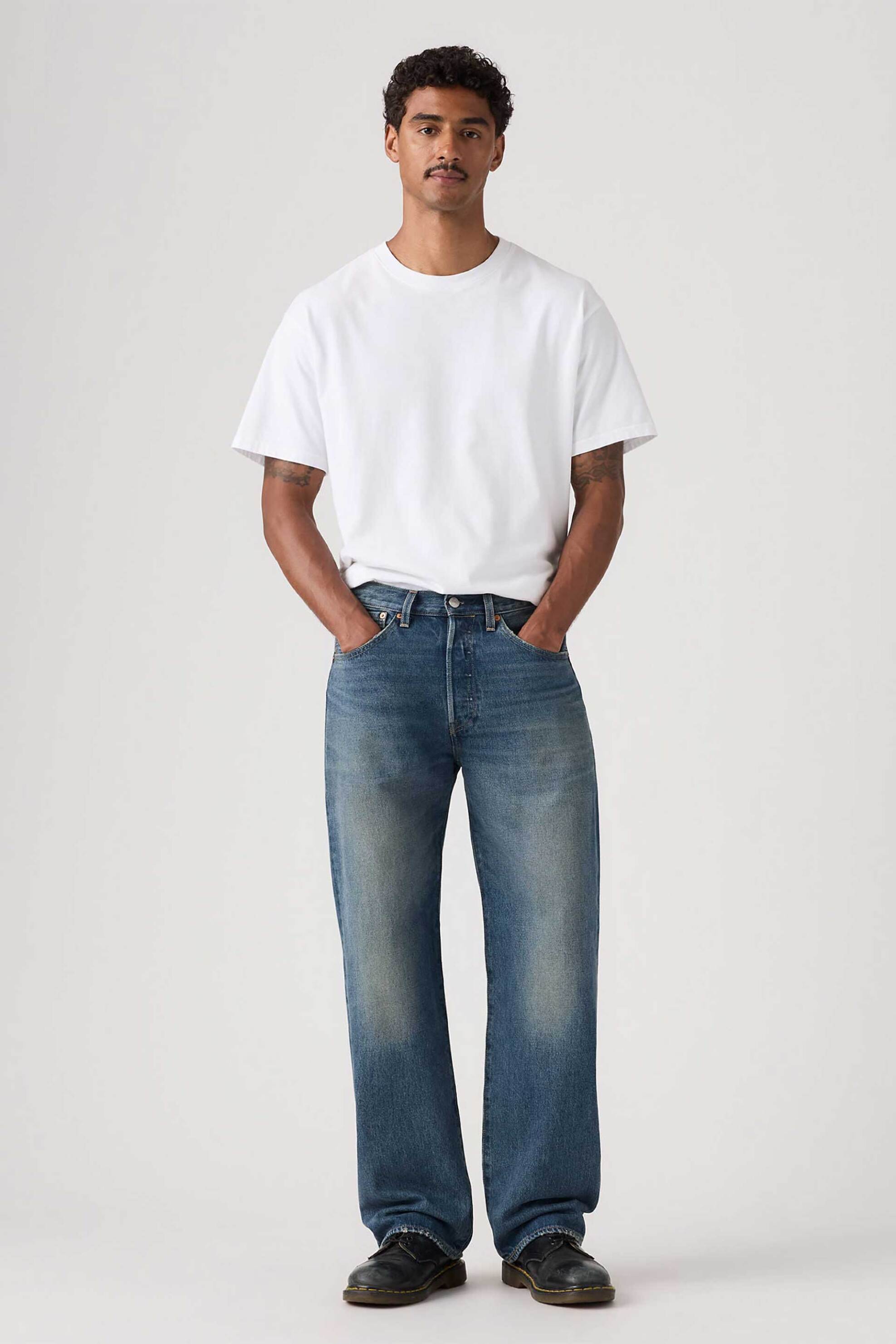 Levi's® ανδρικό τζιν παντελόνι πεντάτσεπο Loose Straight Fit "501®" - 0057U0007 Denim Blue