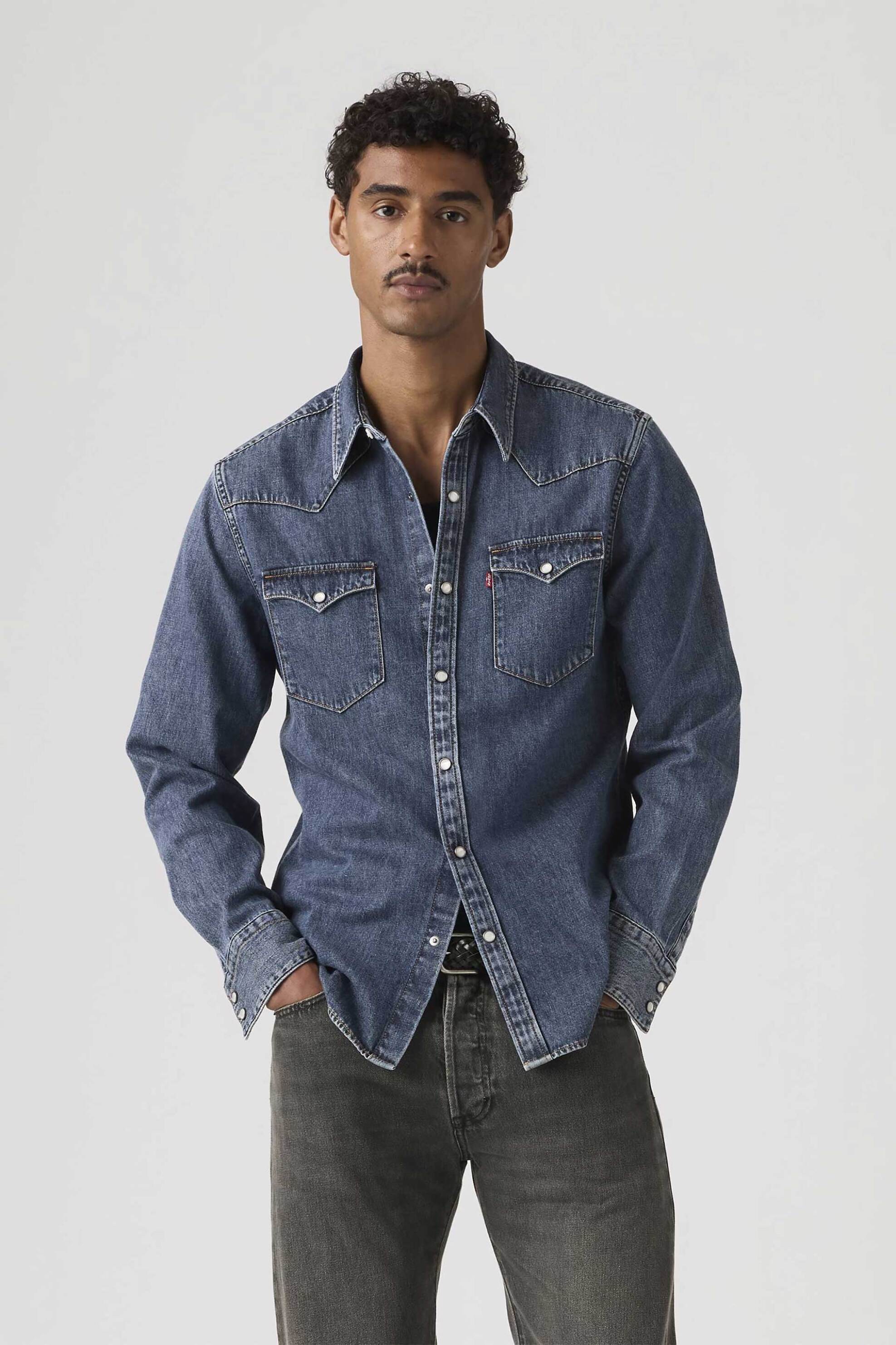 Levi's® ανδρικό denim πουκάμισο Standard Fit "Barstow" - 857440117 Denim Blue