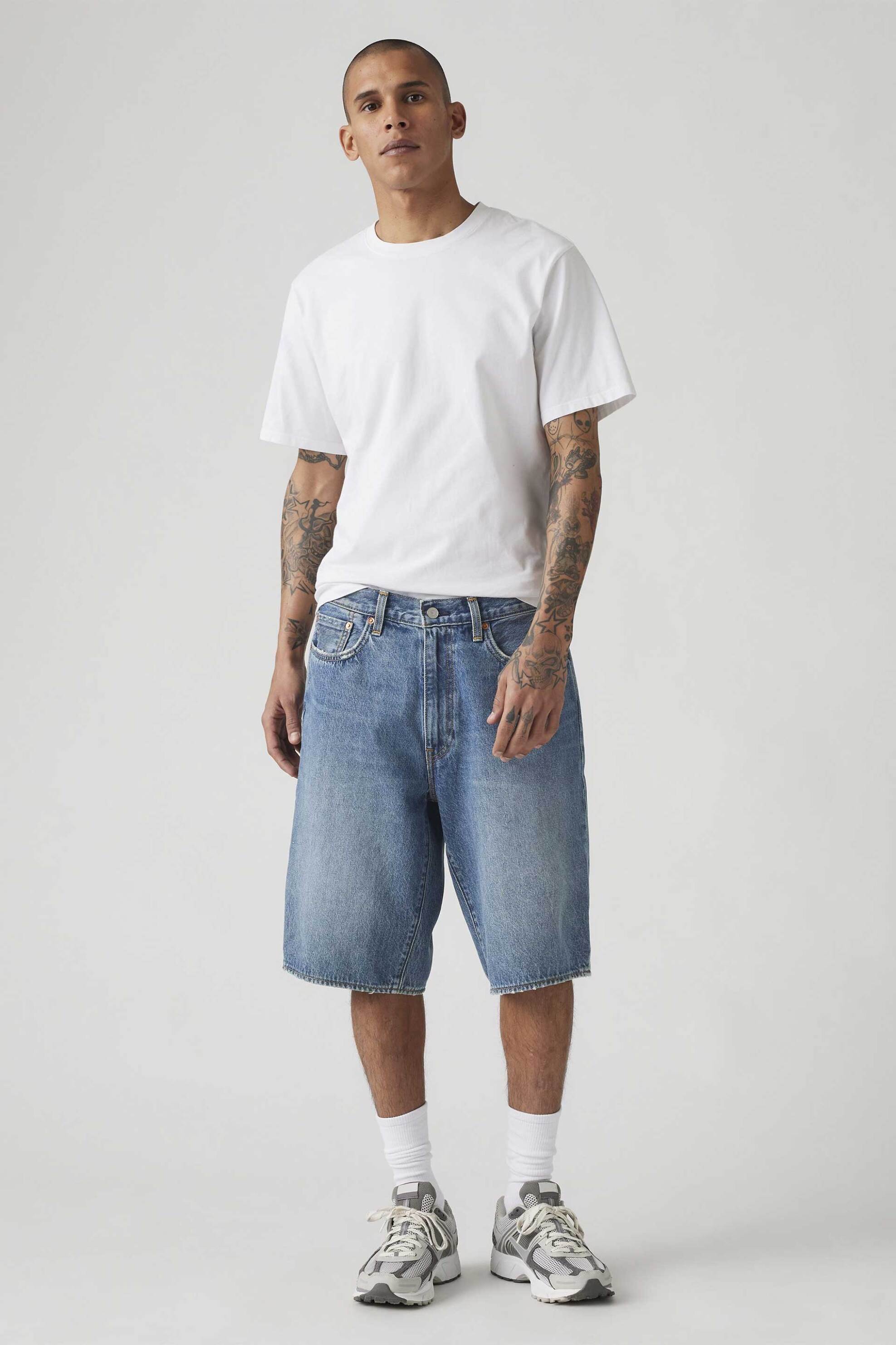 Levi's® ανδρική denim βερμούδα πεντάτσεπη Baggy Fit "478™" - 001JM0005 Denim Blue