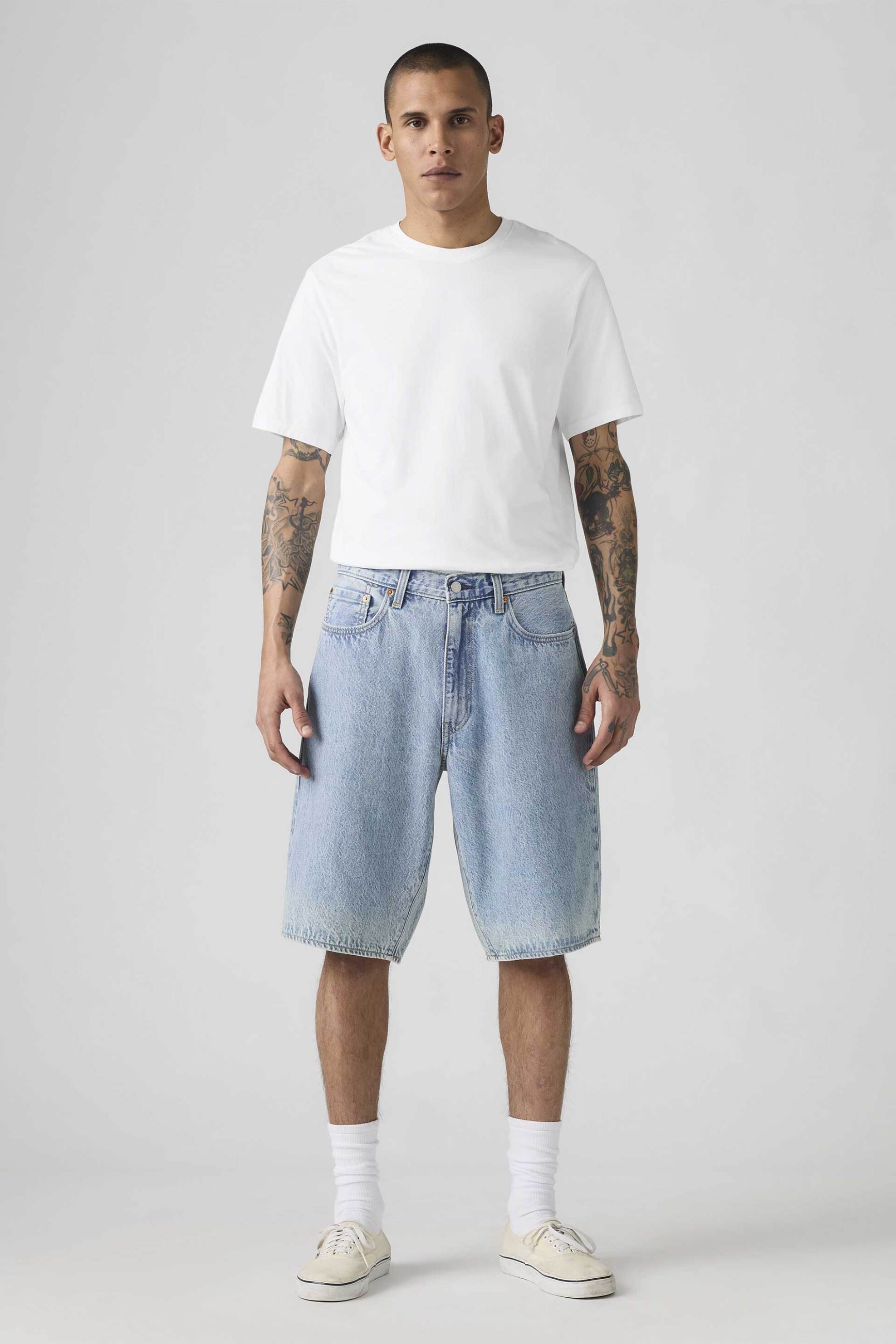 Levi's® ανδρική denim βερμούδα πεντάτσεπη Baggy Fit "478™" - 001JM0006 Denim Blue Ανοιχτό