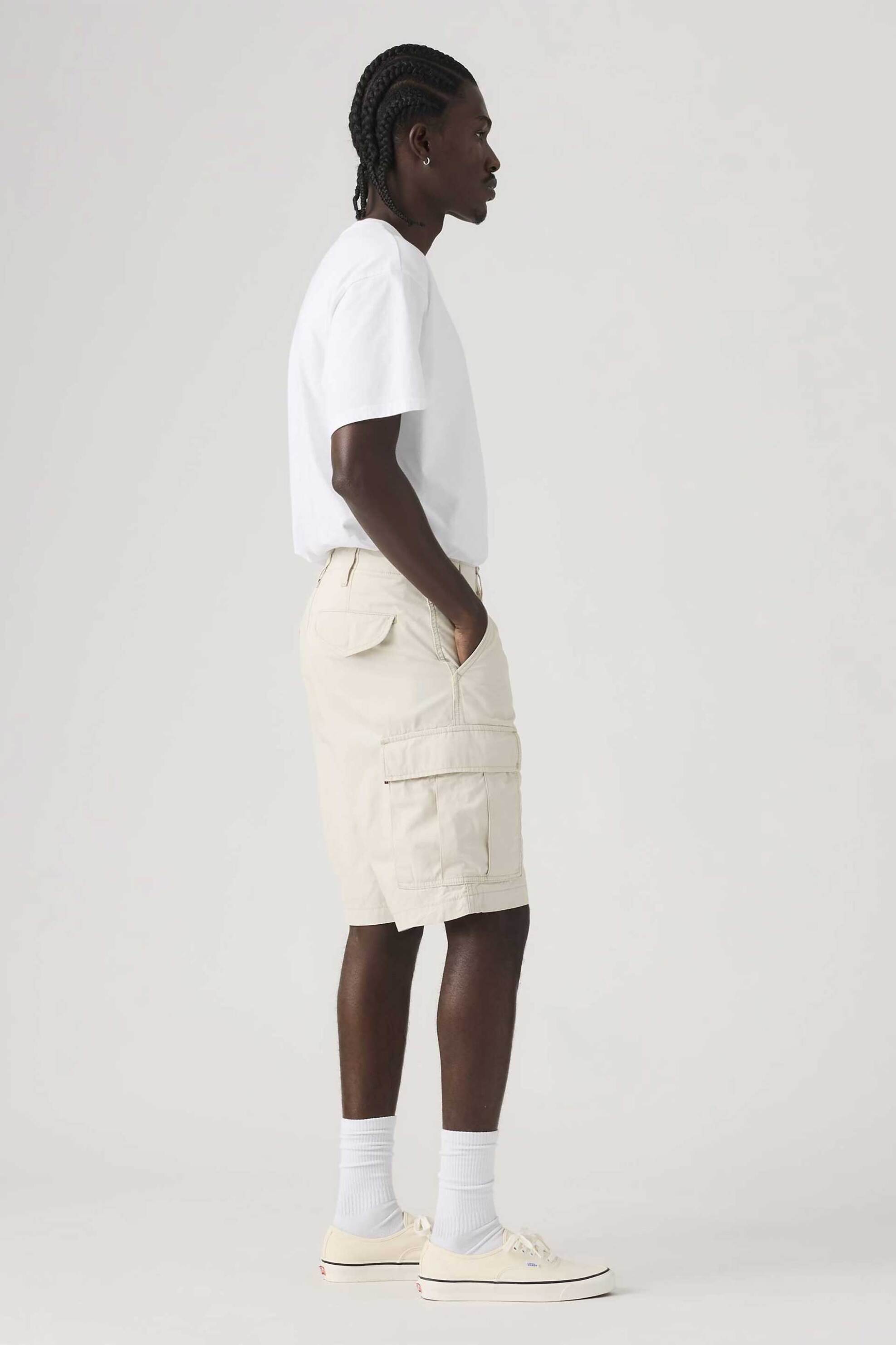 Levi's® ανδρική βερμούδα cargo Regular Straight Fit "Carrier" - 001KG0054 Εκρού φωτογραφία