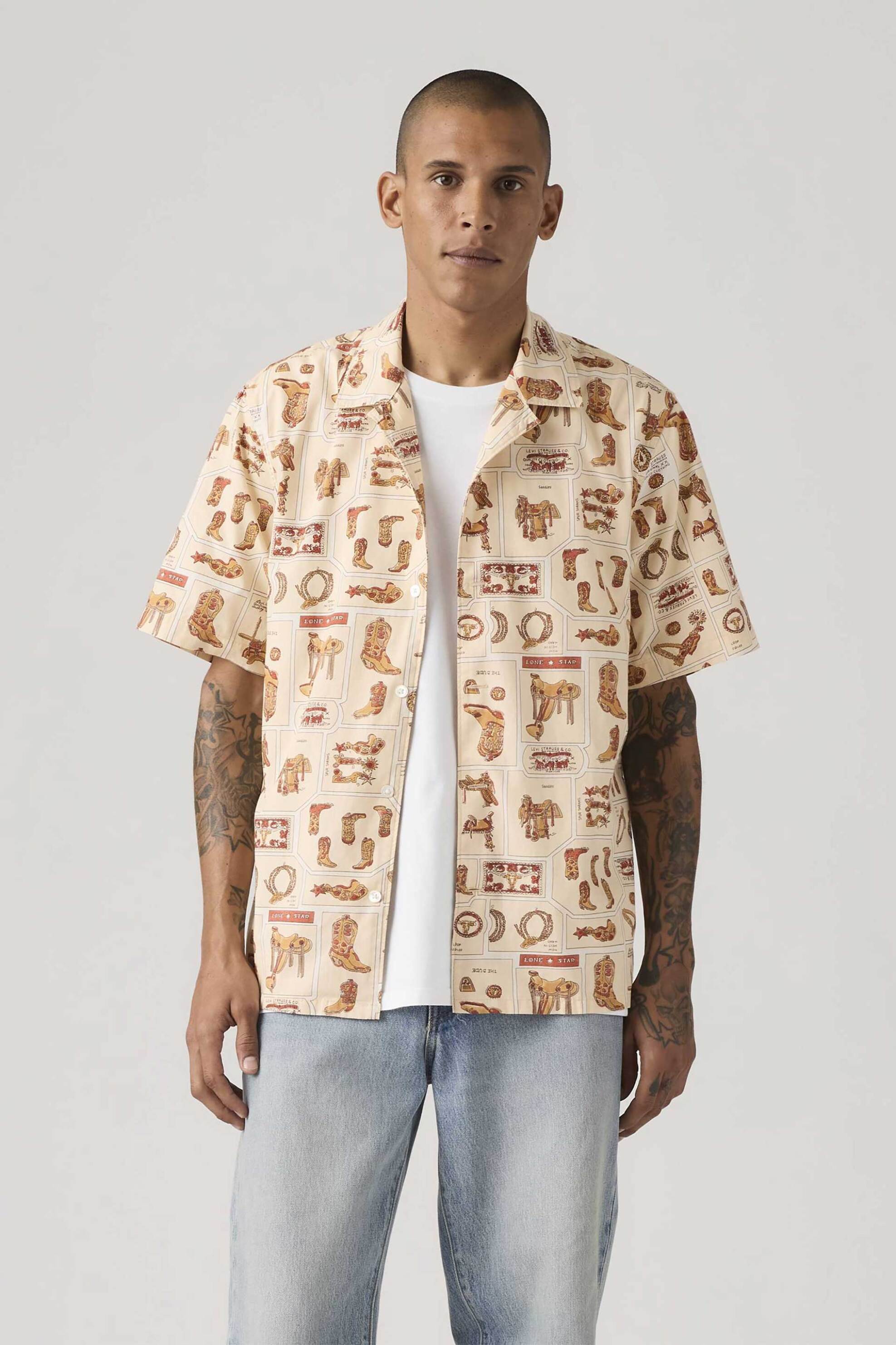 Levi's® ανδρικό πουκάμισο με all-over print Standard Fit "Sunset" - 005H50007 Μπεζ