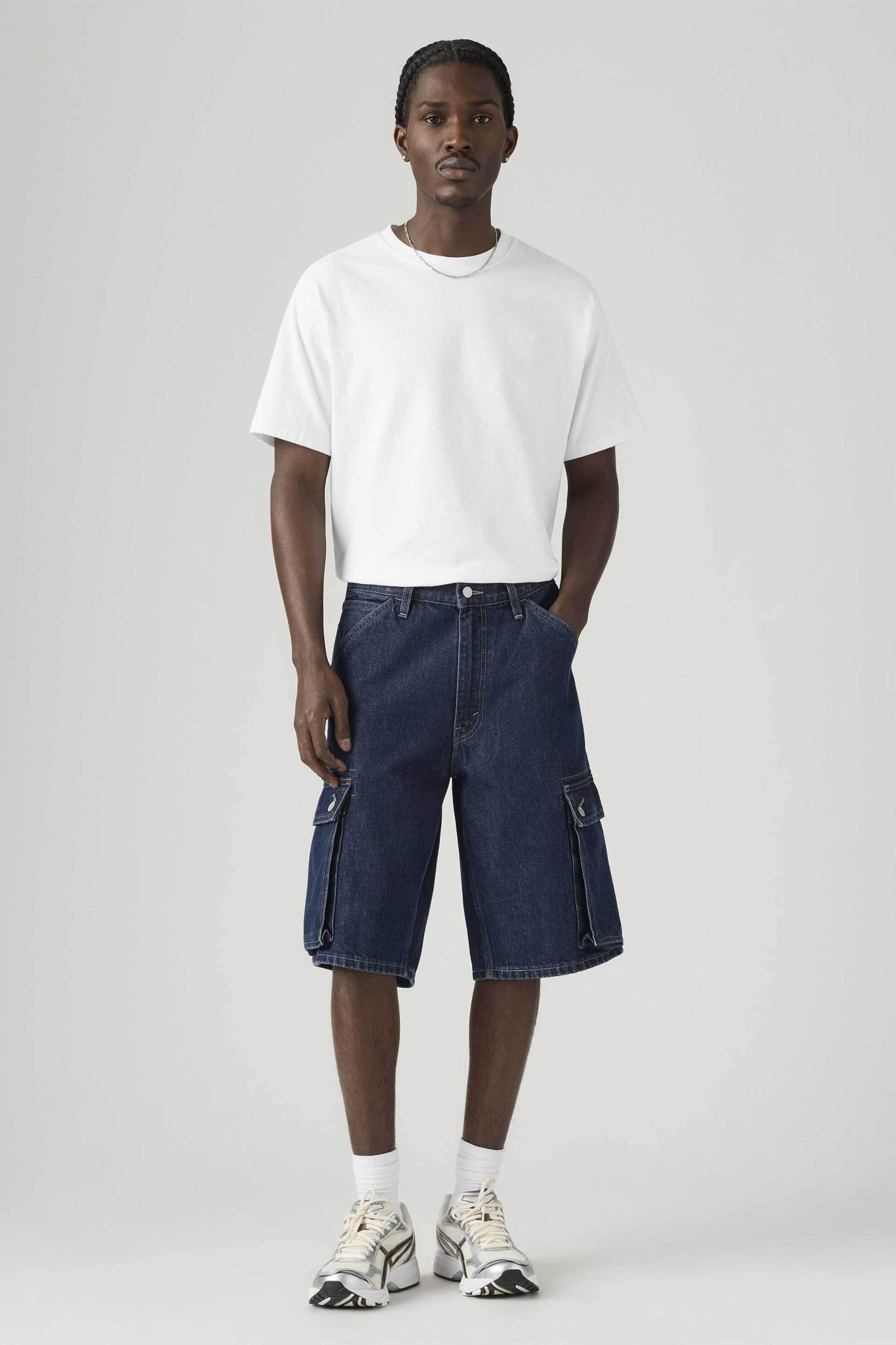 Levi's® ανδρική denim βερμούδα cargo Baggy Fit "478™" - 001GU0012 Denim Blue Σκούρο