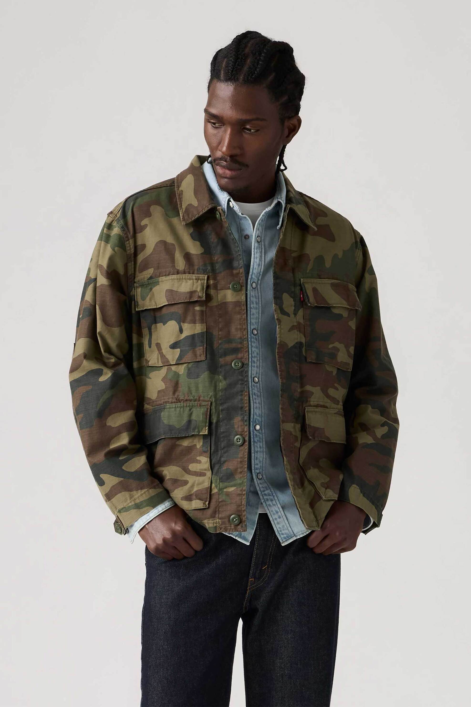 Levi's® ανδρικό jacket με camo print Relaxed Fit "Frisko" - 005BH0000 Χακί